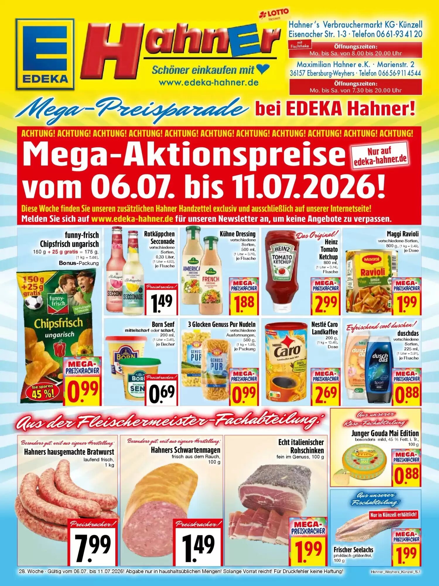 EDEKA Hahner Prospekt (ab 05.07.2026) zum Blättern - Seite 1