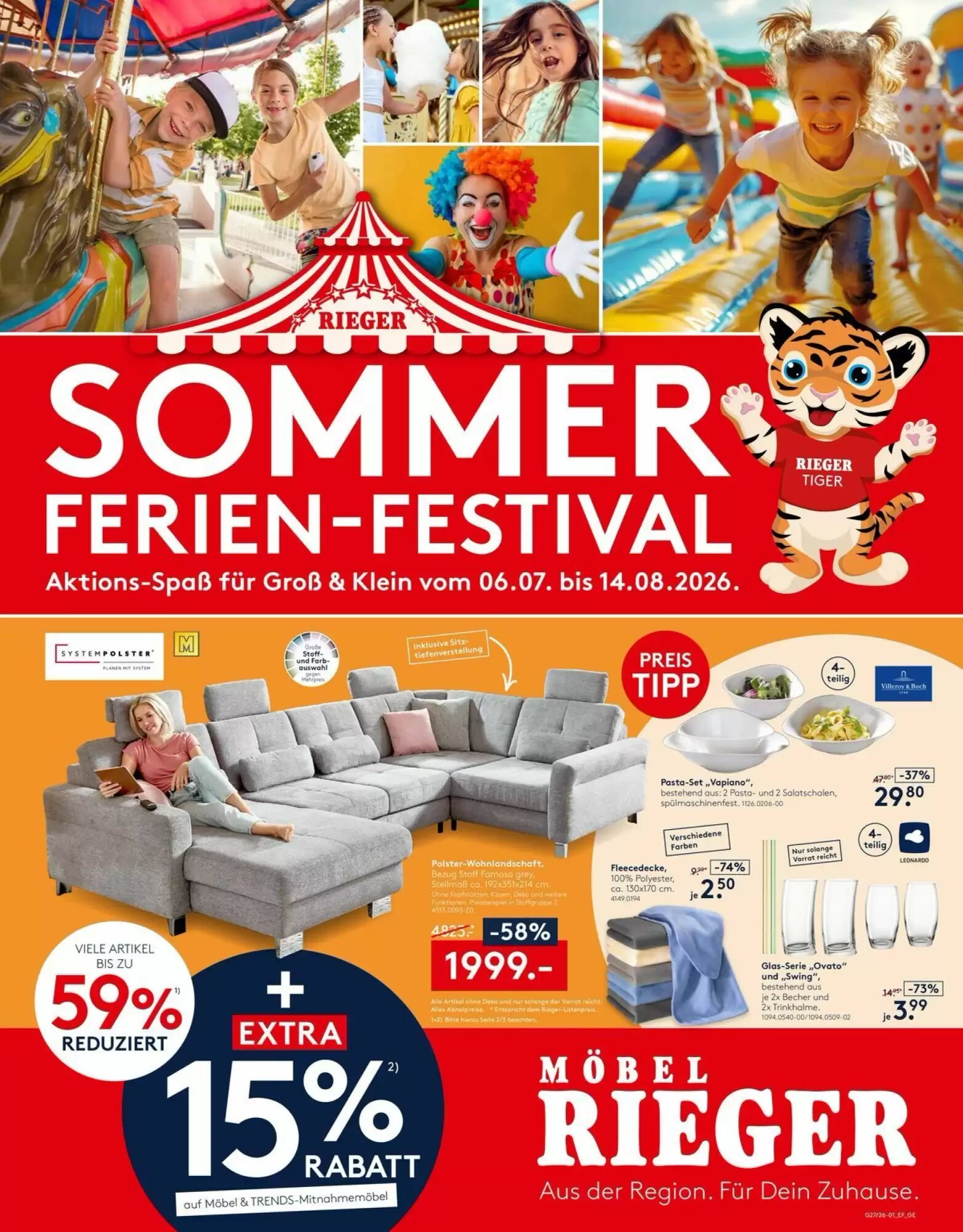 Möbel Rieger Prospekt (ab 06.07.2026) zum Blättern - Seite 1