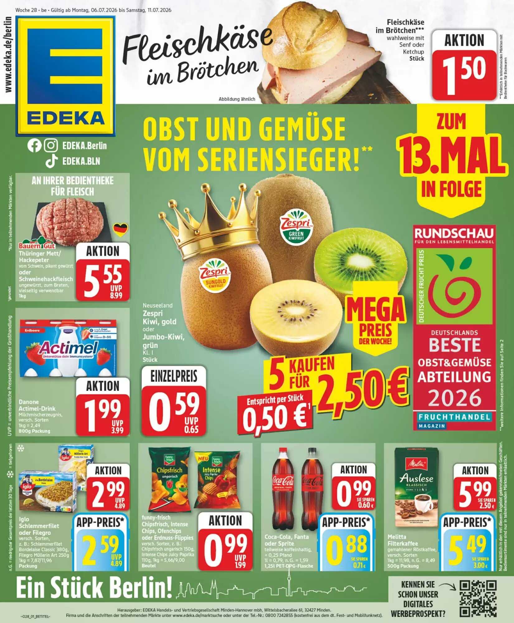 EDEKA Berger Prospekt (ab 06.07.2026) zum Blättern - Seite 1