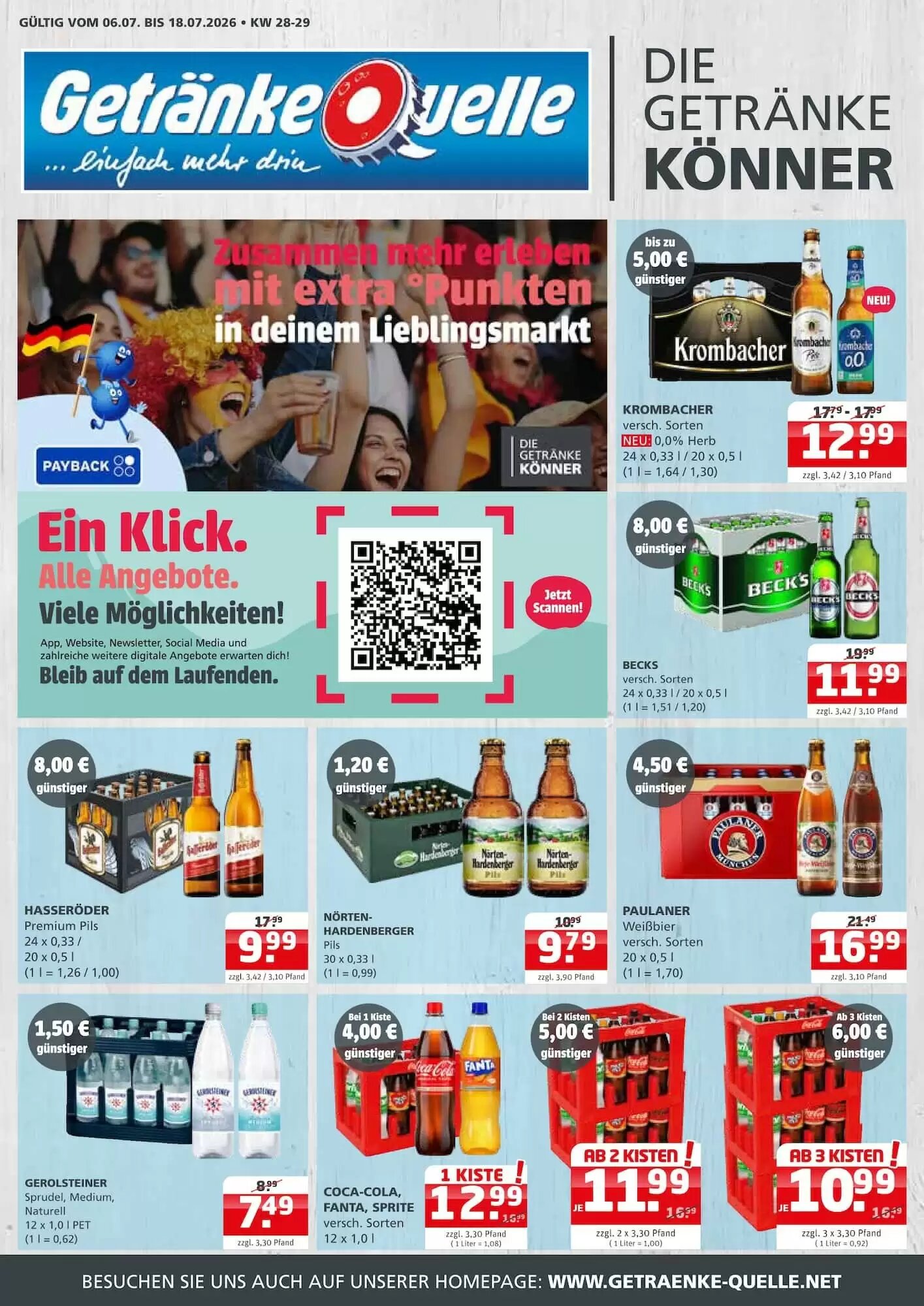 Getränke Quelle Prospekt (ab 06.07.2026) zum Blättern - Seite 1
