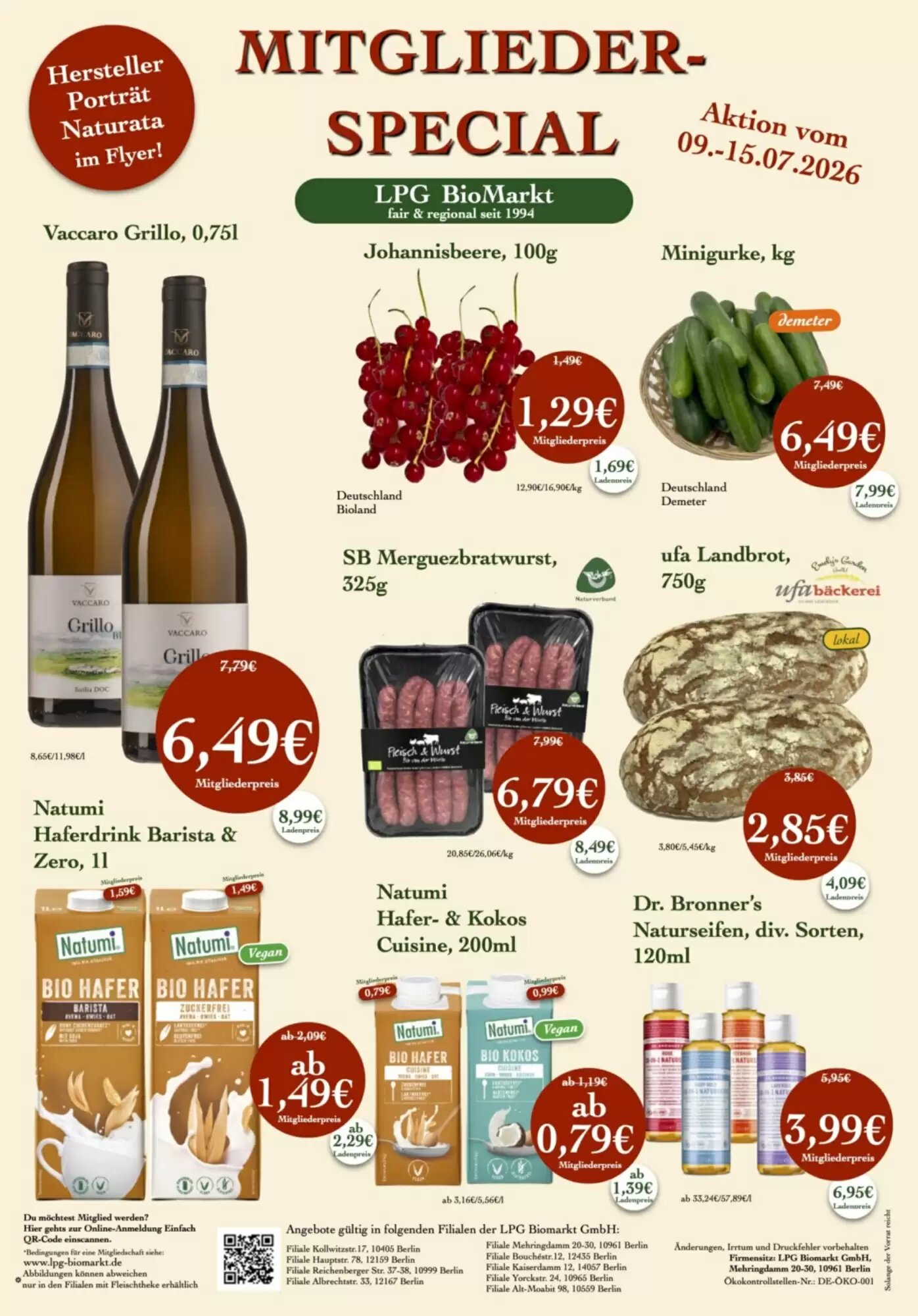 LPG Biomarkt Prospekt (ab 09.07.2026) zum Blättern - Seite 1