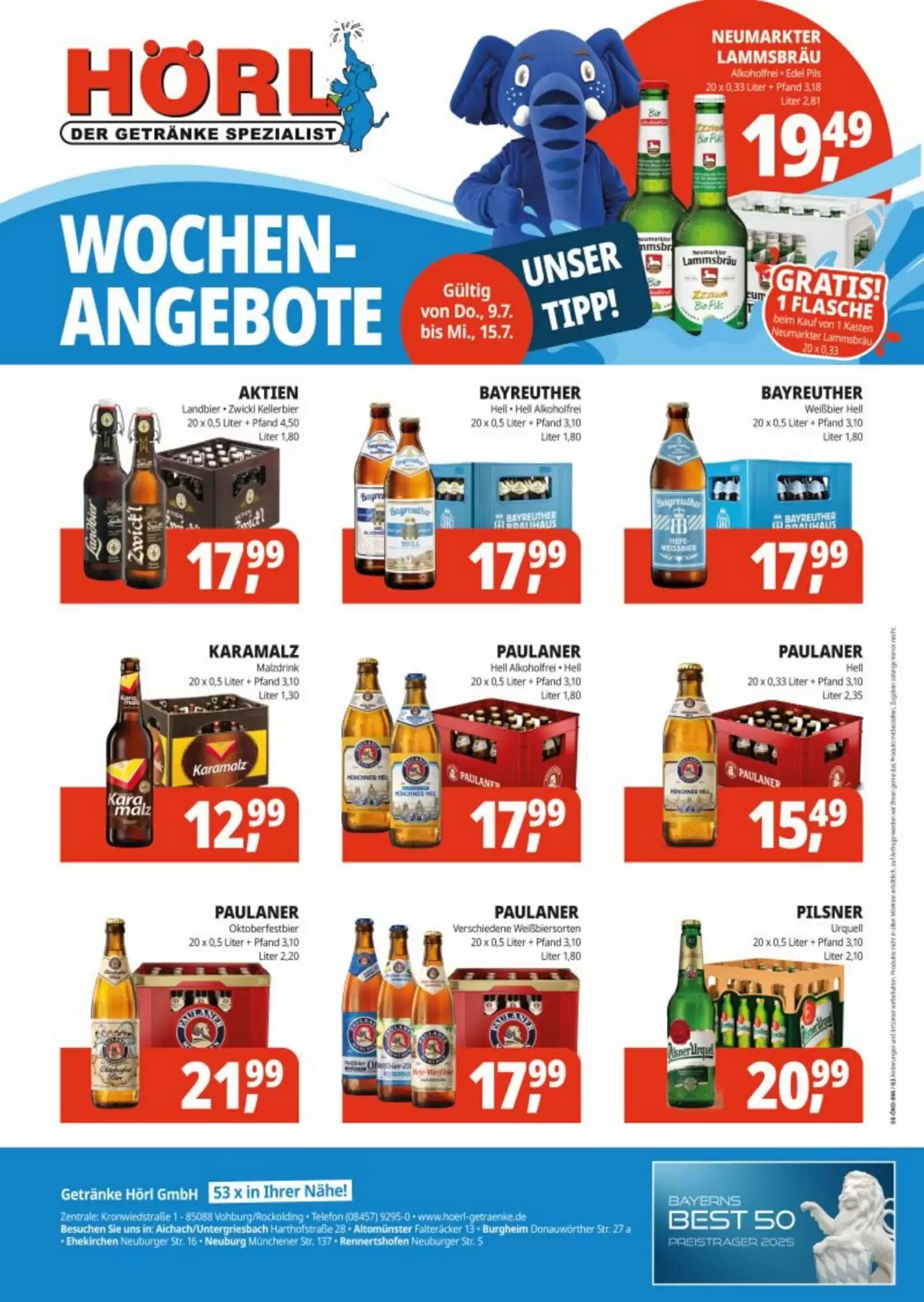 Hörl Getränke Prospekt (ab 09.07.2026) zum Blättern - Seite 1