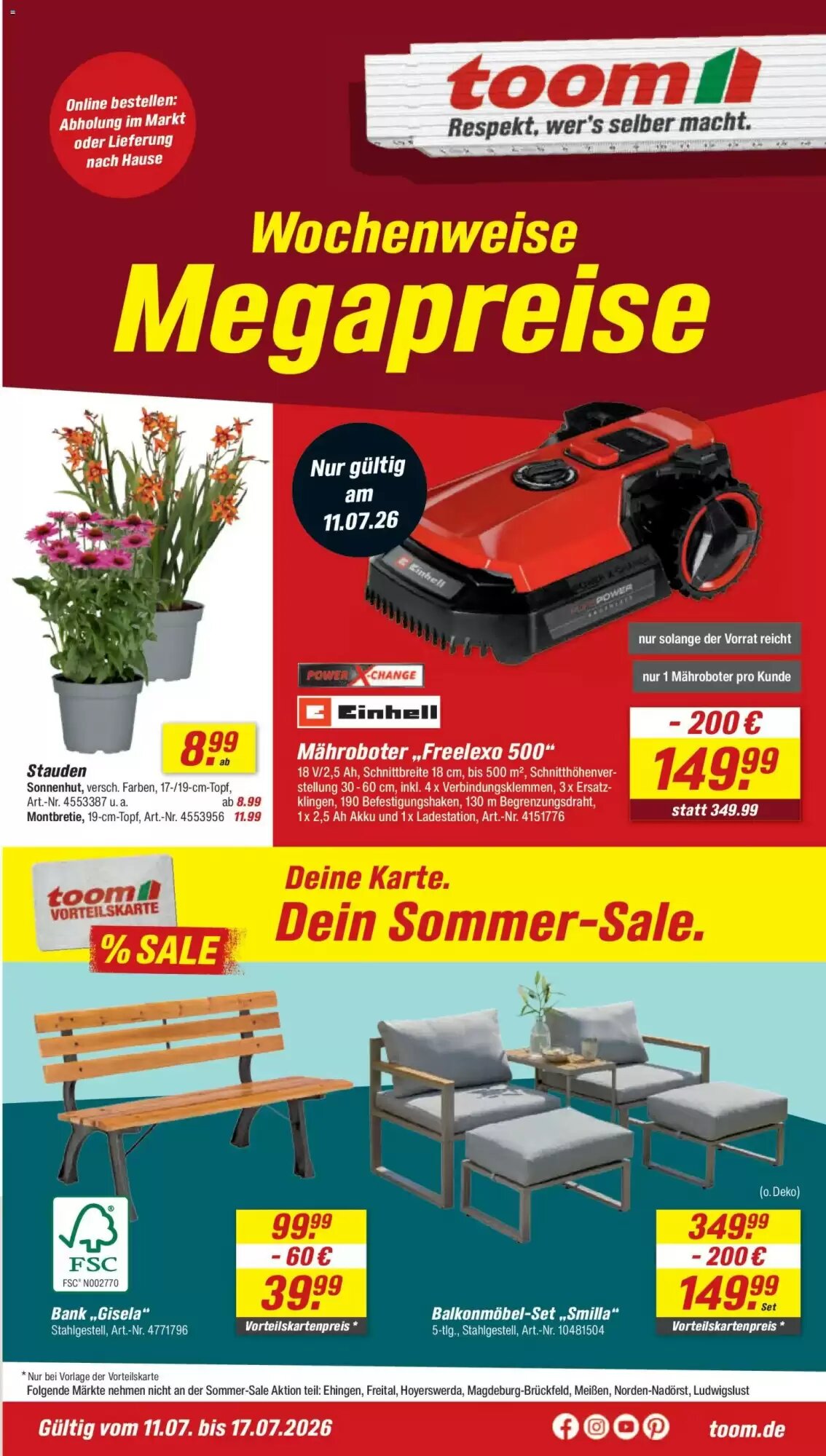 toom Baumarkt Prospekt (ab 11.07.2026) zum Blättern - Seite 1