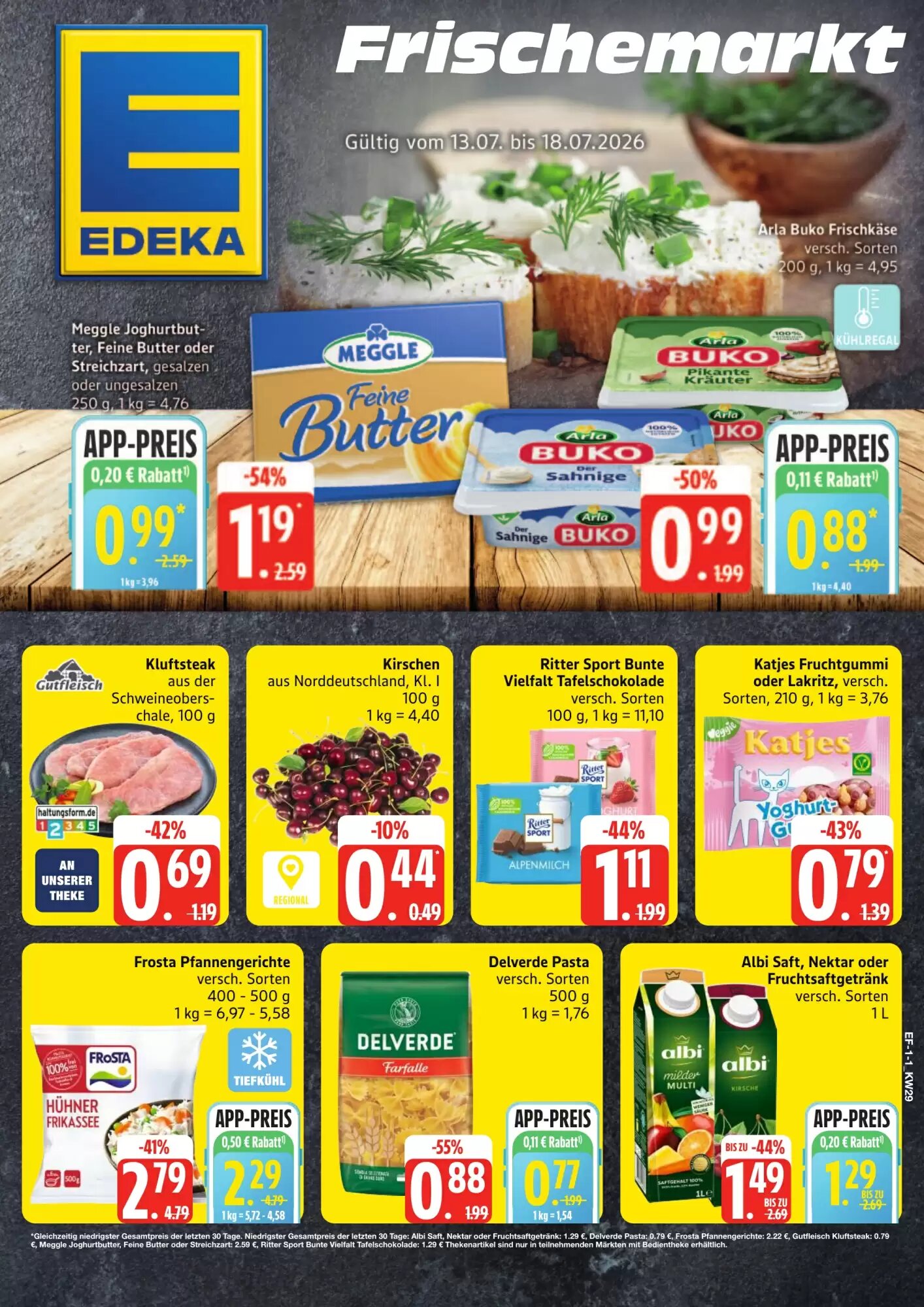 Edeka Frischemarkt Prospekt (ab 13.07.2026) zum Blättern - Seite 1