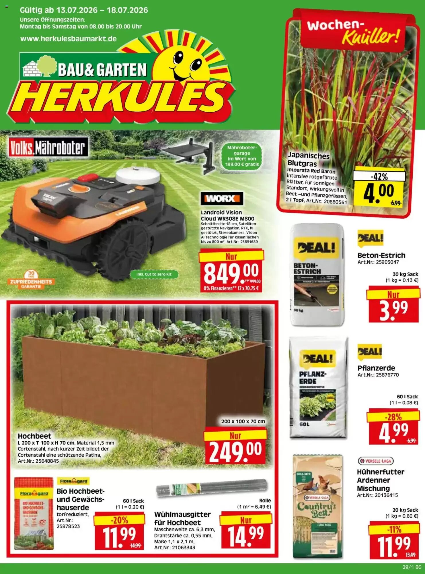 Herkules Baumarkt Prospekt (ab 13.07.2026) zum Blättern - Seite 1