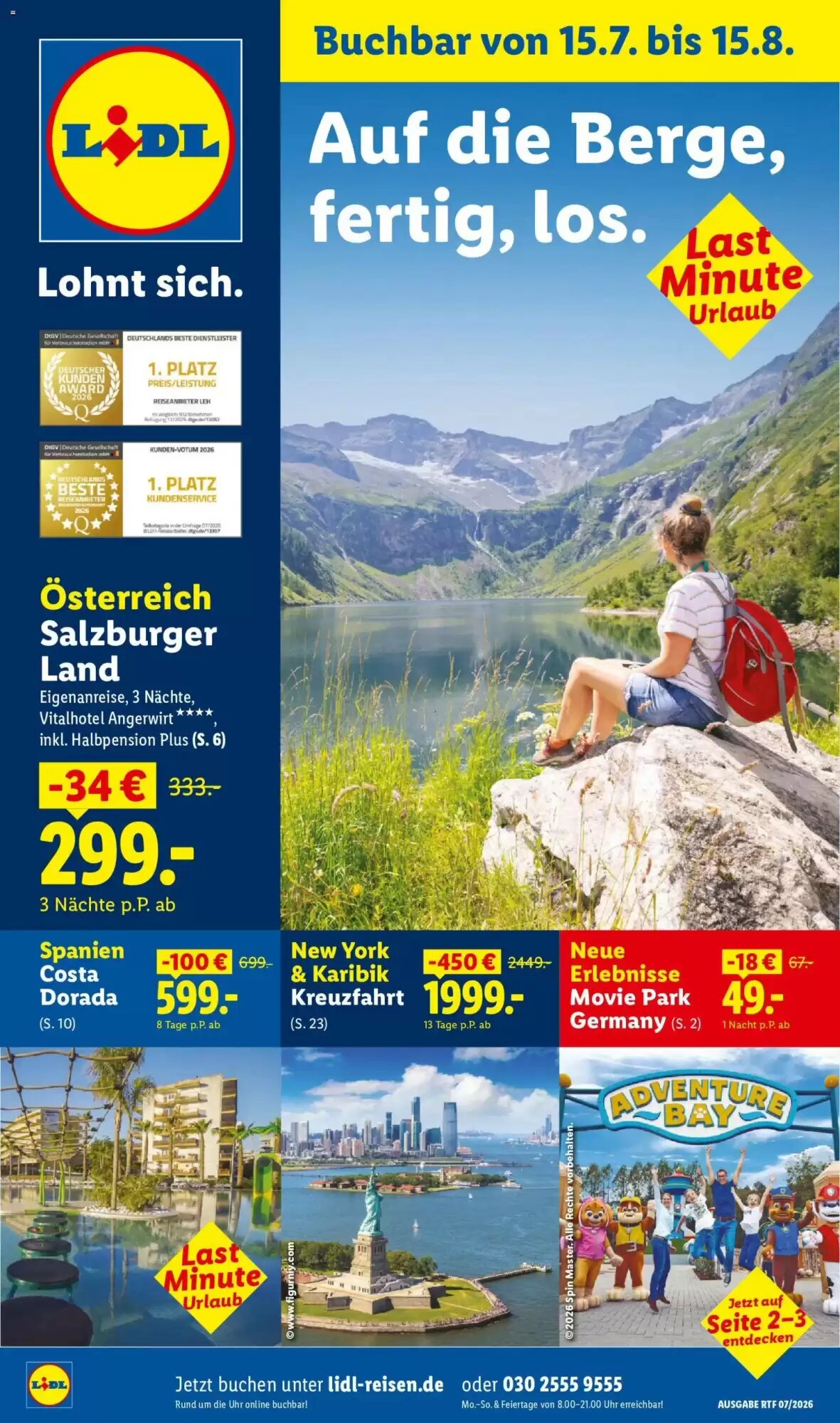 Lidl Reisen Prospekt (ab 15.07.2026) zum Blättern - Seite 1