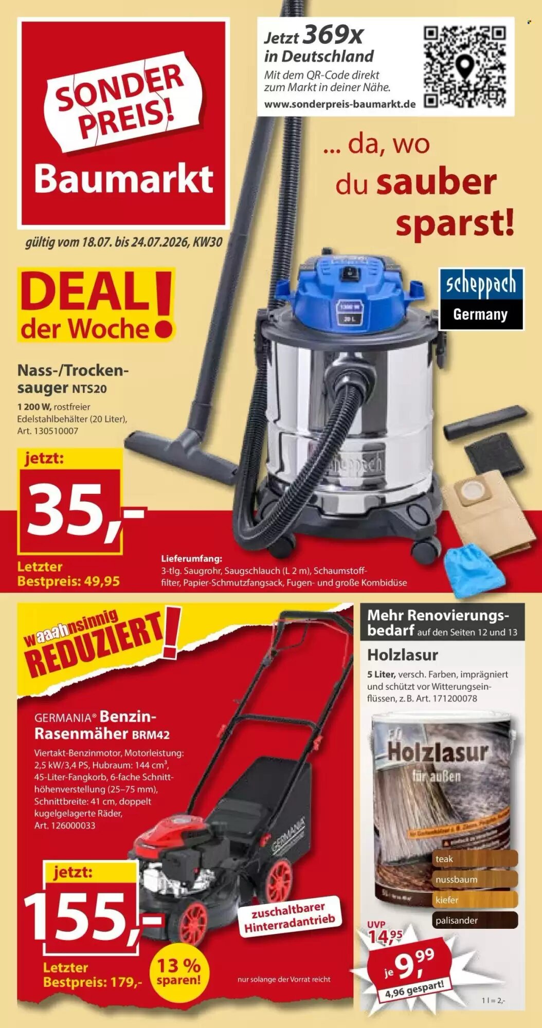 Sonderpreis Baumarkt Prospekt (ab 18.07.2026) zum Blättern - Seite 1