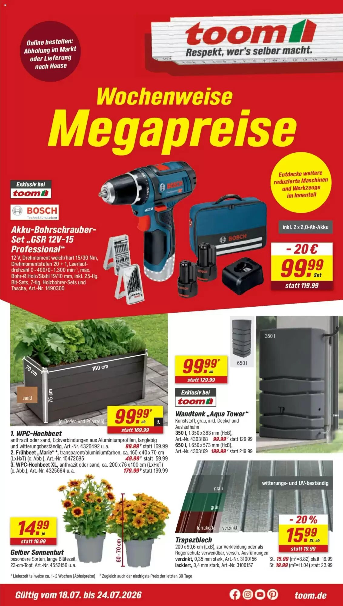 toom Baumarkt Prospekt (ab 18.07.2026) zum Blättern - Seite 1