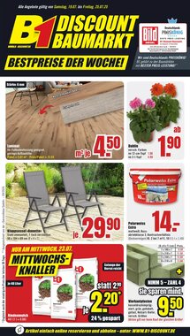 B1 Discount Baumarkt Prospekt (ab 19.07.2026) zum Blättern