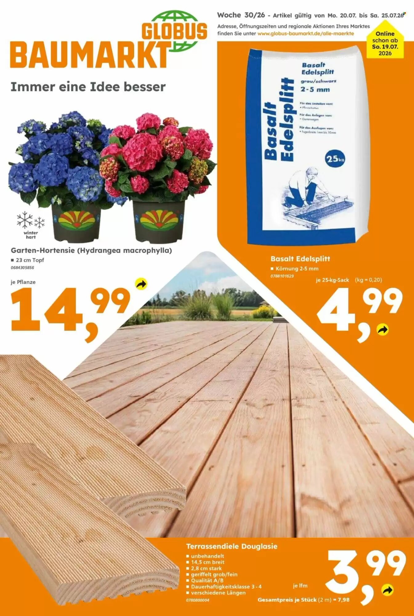 Globus Baumarkt Prospekt (ab 20.07.2026) zum Blättern - Seite 1