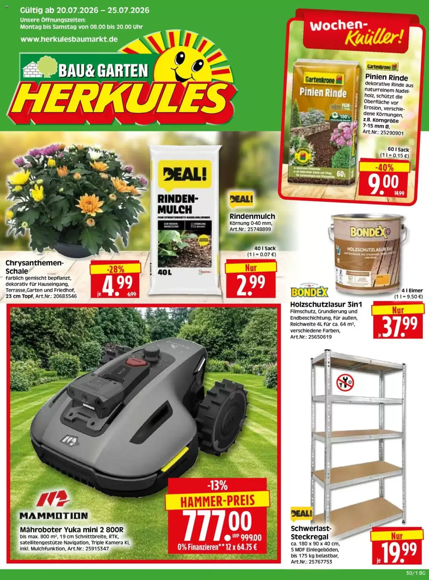 Herkules Baumarkt Prospekt (ab 20.07.2026) zum Blättern - Seite 1