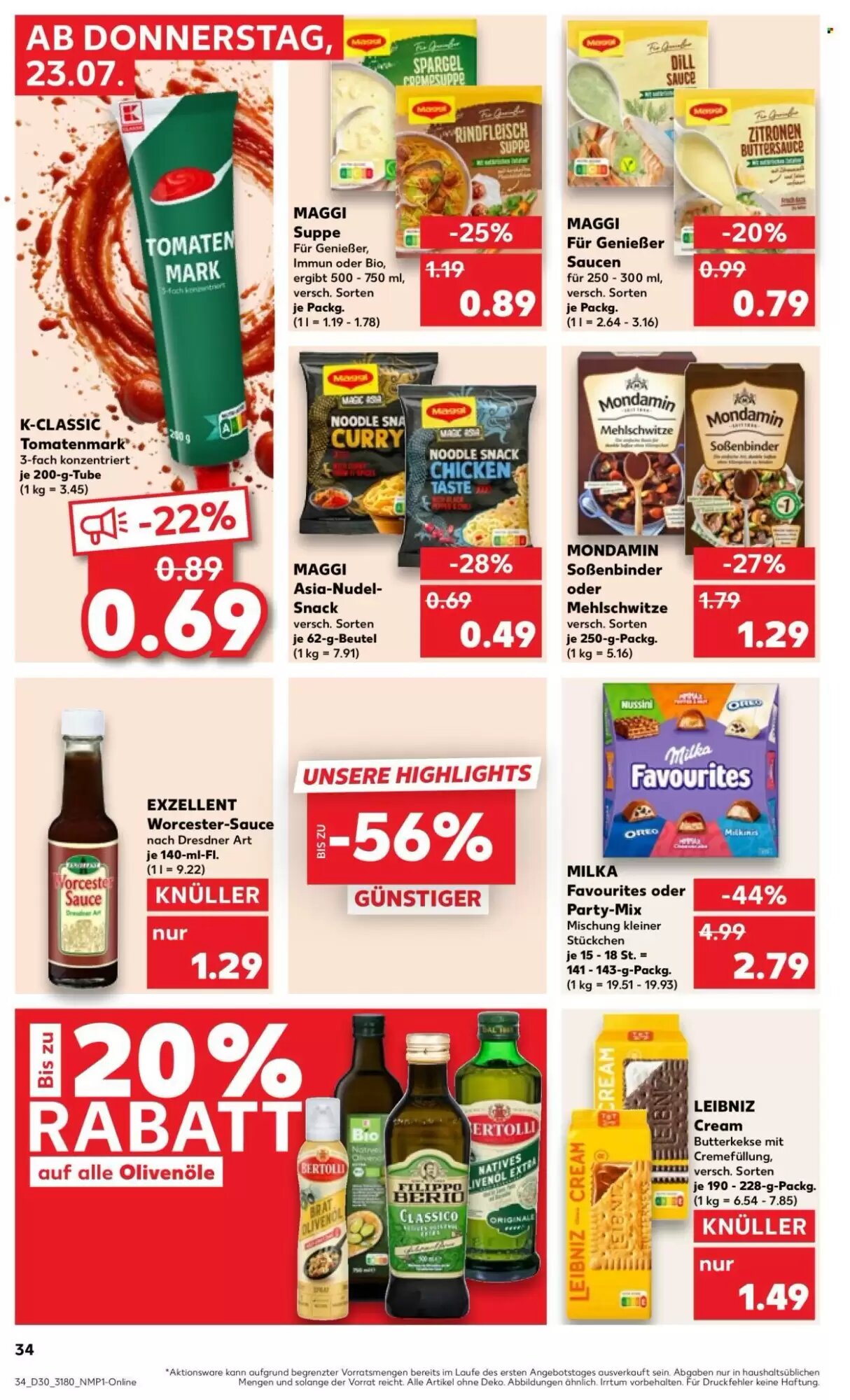 Kaufland Prospekt (ab 23.07.2026) zum Blättern - Seite 34