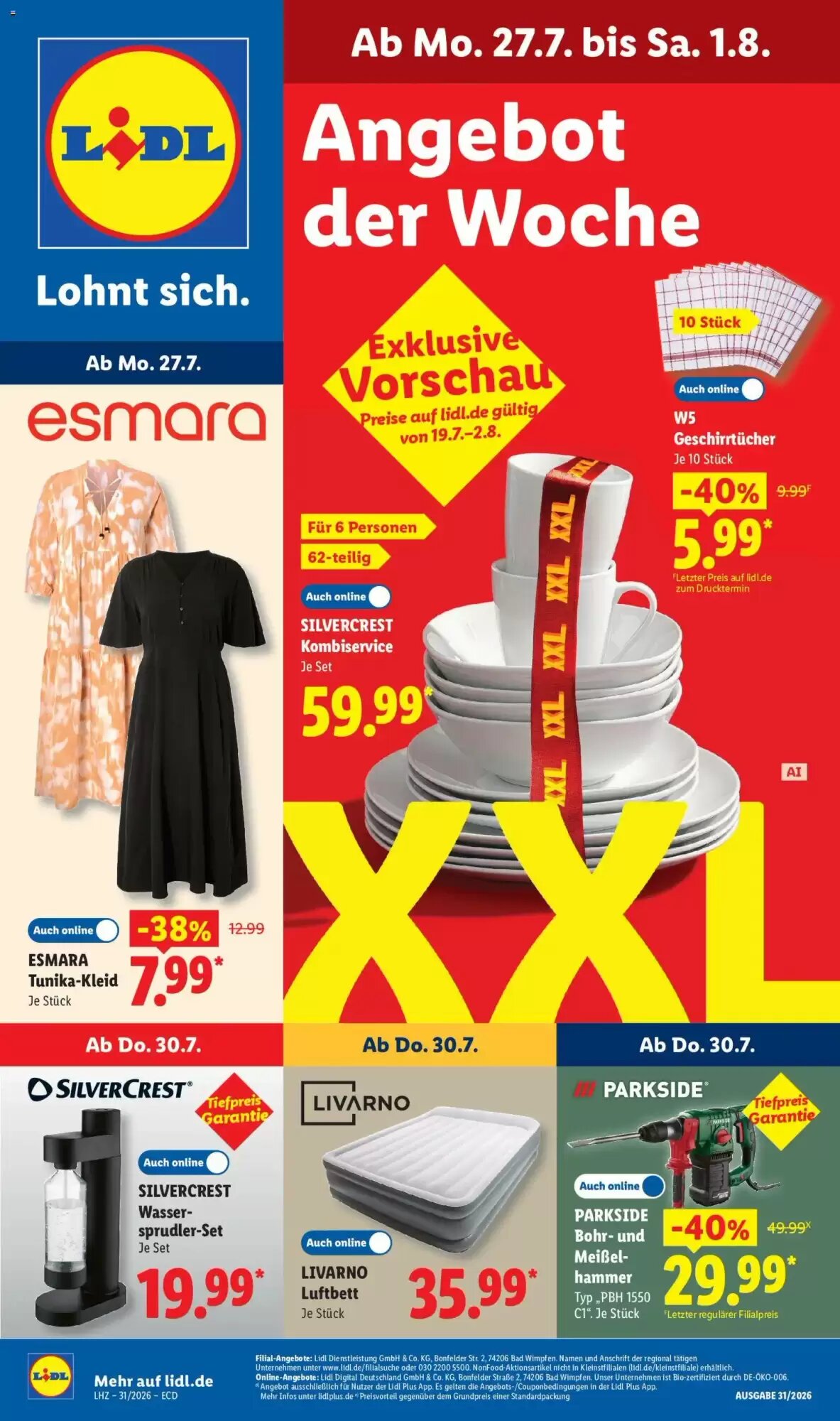 Lidl Prospekt (ab 27.07.2026) zum Blättern - Seite 1