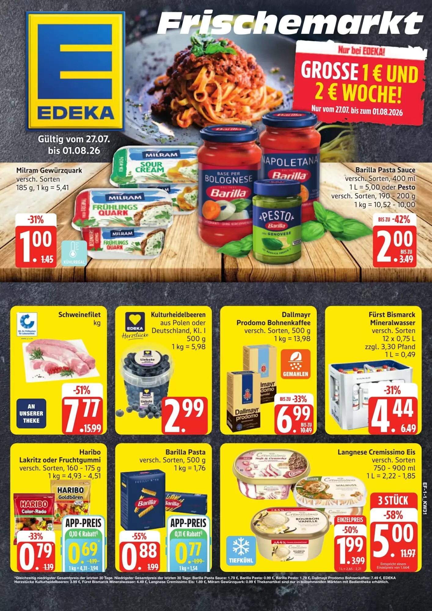 Edeka Frischemarkt Prospekt (ab 27.07.2026) zum Blättern - Seite 1