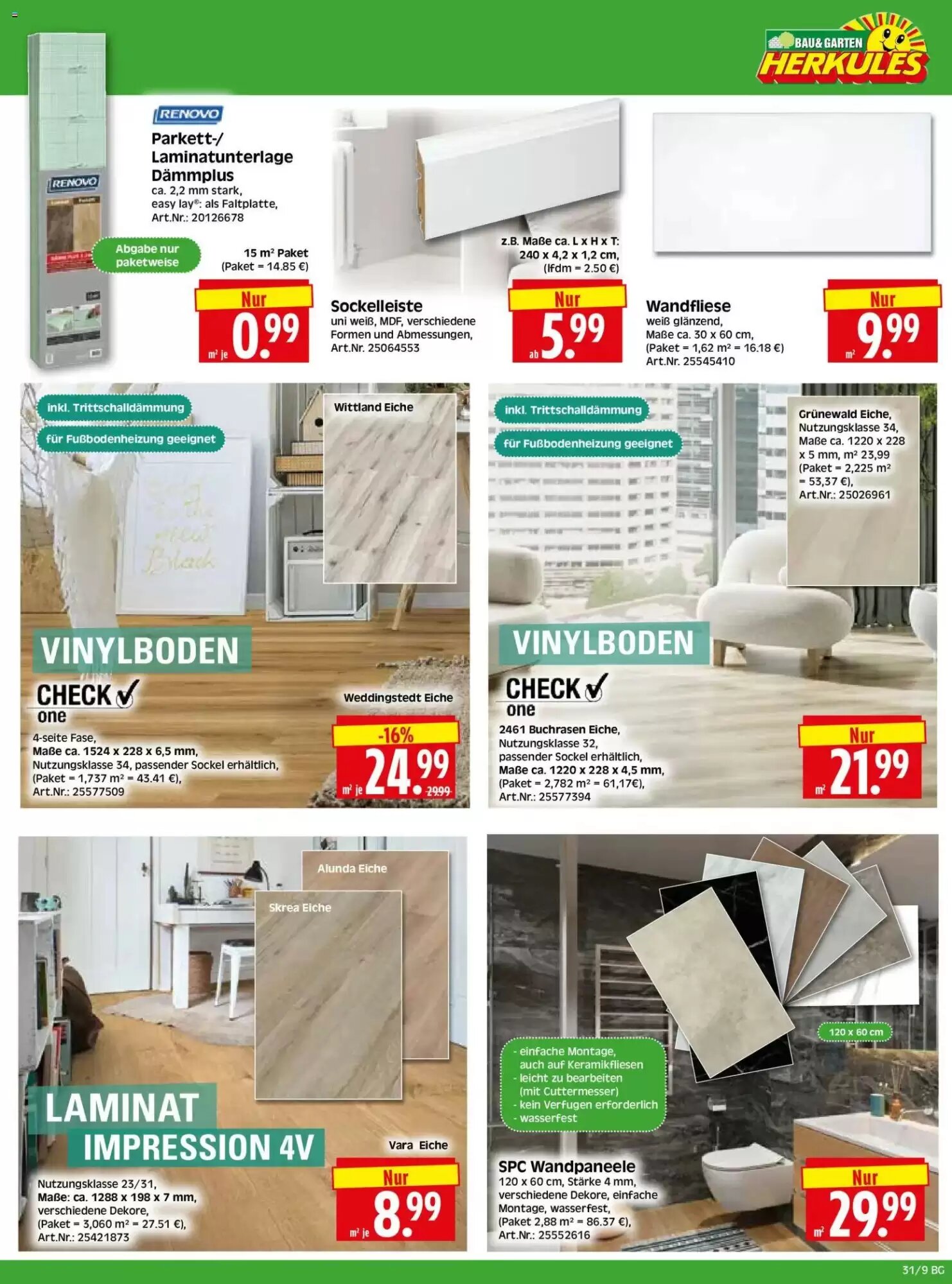 Herkules Baumarkt Prospekt (ab 27.07.2026) zum Blättern - Seite 9