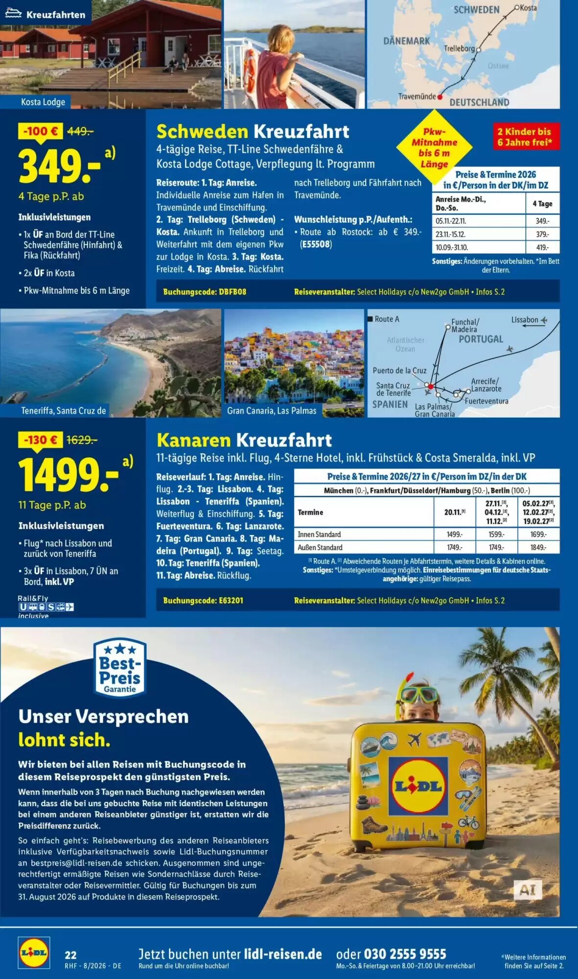 Lidl Reisen Prospekt (ab 29.07.2026) zum Blättern - Seite 22