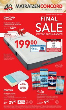 Matratzen Concord Prospekt (ab 29.07.2026) zum Blättern