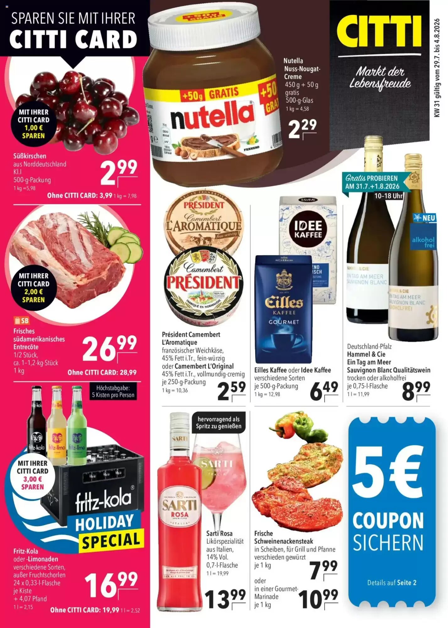 CITTI Markt Prospekt (ab 29.07.2026) zum Blättern - Seite 1