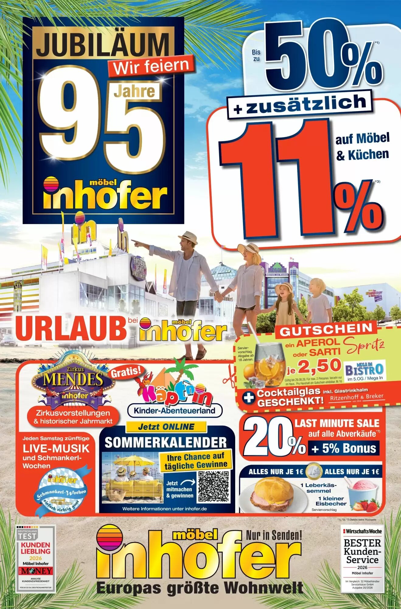 Möbel Inhofer Prospekt (ab 31.07.2026) zum Blättern - Seite 1
