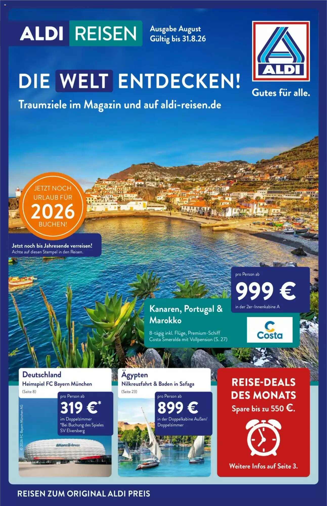 ALDI Nord Reisen Prospekt (ab 01.08.2026) zum Blättern - Seite 1