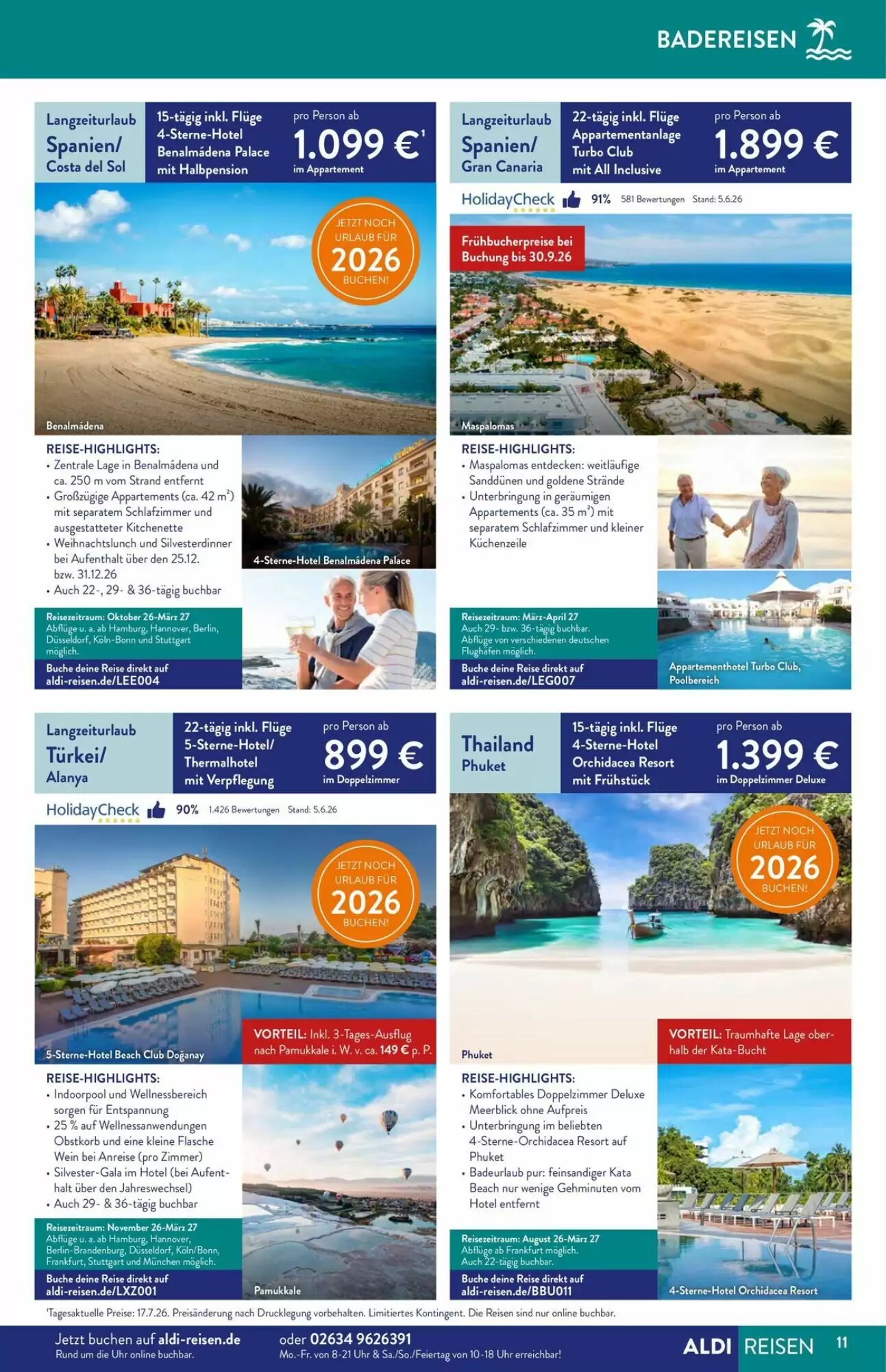 Aldi Süd Reisen Prospekt (ab 01.08.2026) zum Blättern - Seite 11