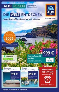 Aldi Süd Reisen Prospekt (ab 01.08.2026) zum Blättern