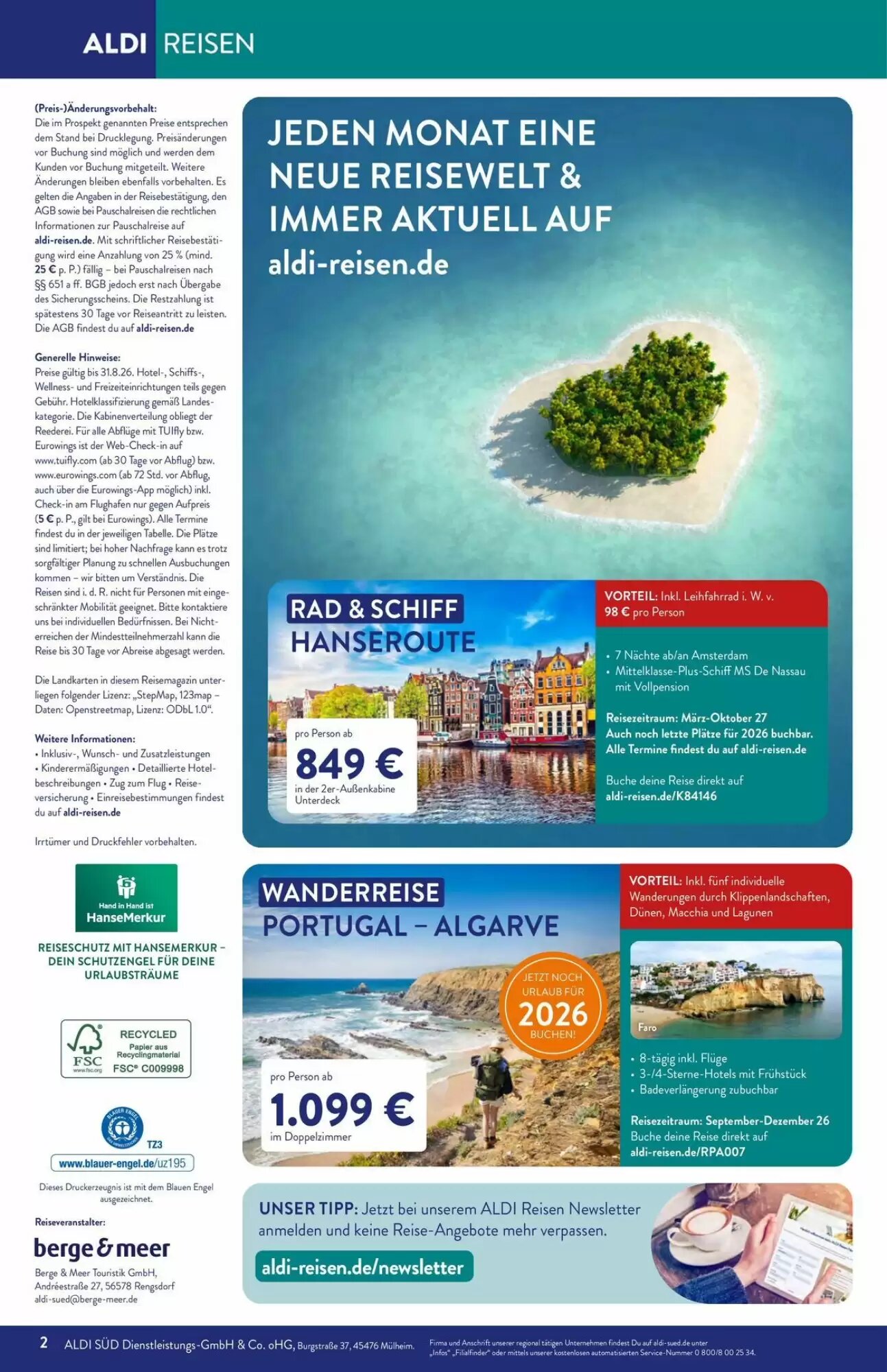 Aldi Süd Reisen Prospekt (ab 01.08.2026) zum Blättern - Seite 2