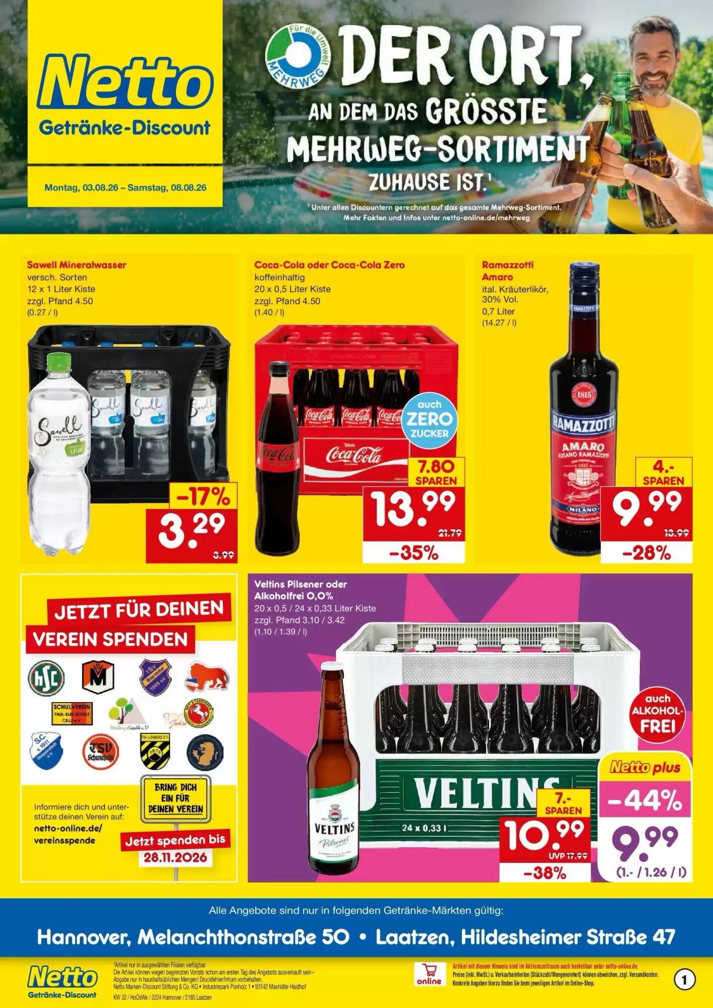 Netto Getränke Discount Prospekt (ab 02.08.2026) zum Blättern - Seite 1