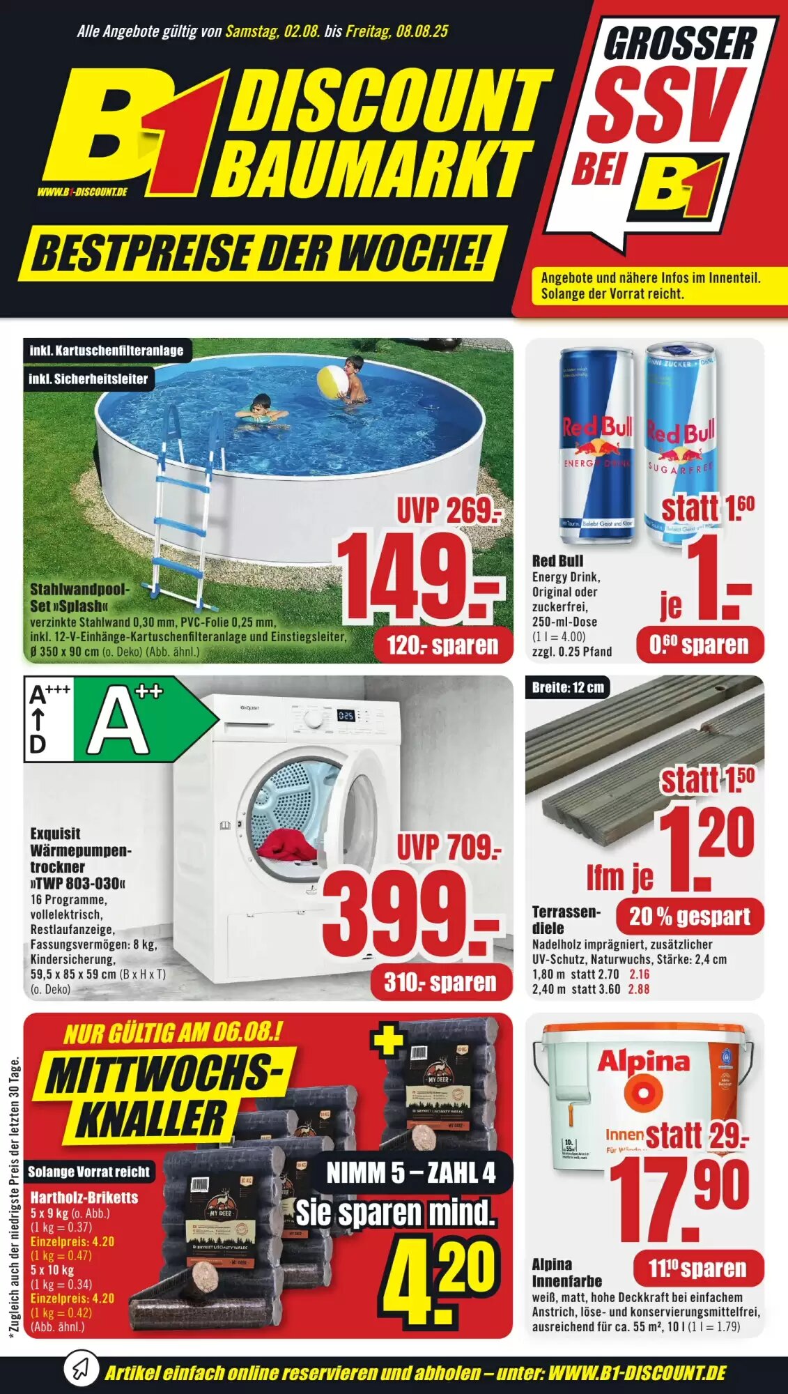 B1 Discount Baumarkt Prospekt (ab 02.08.2026) zum Blättern - Seite 1