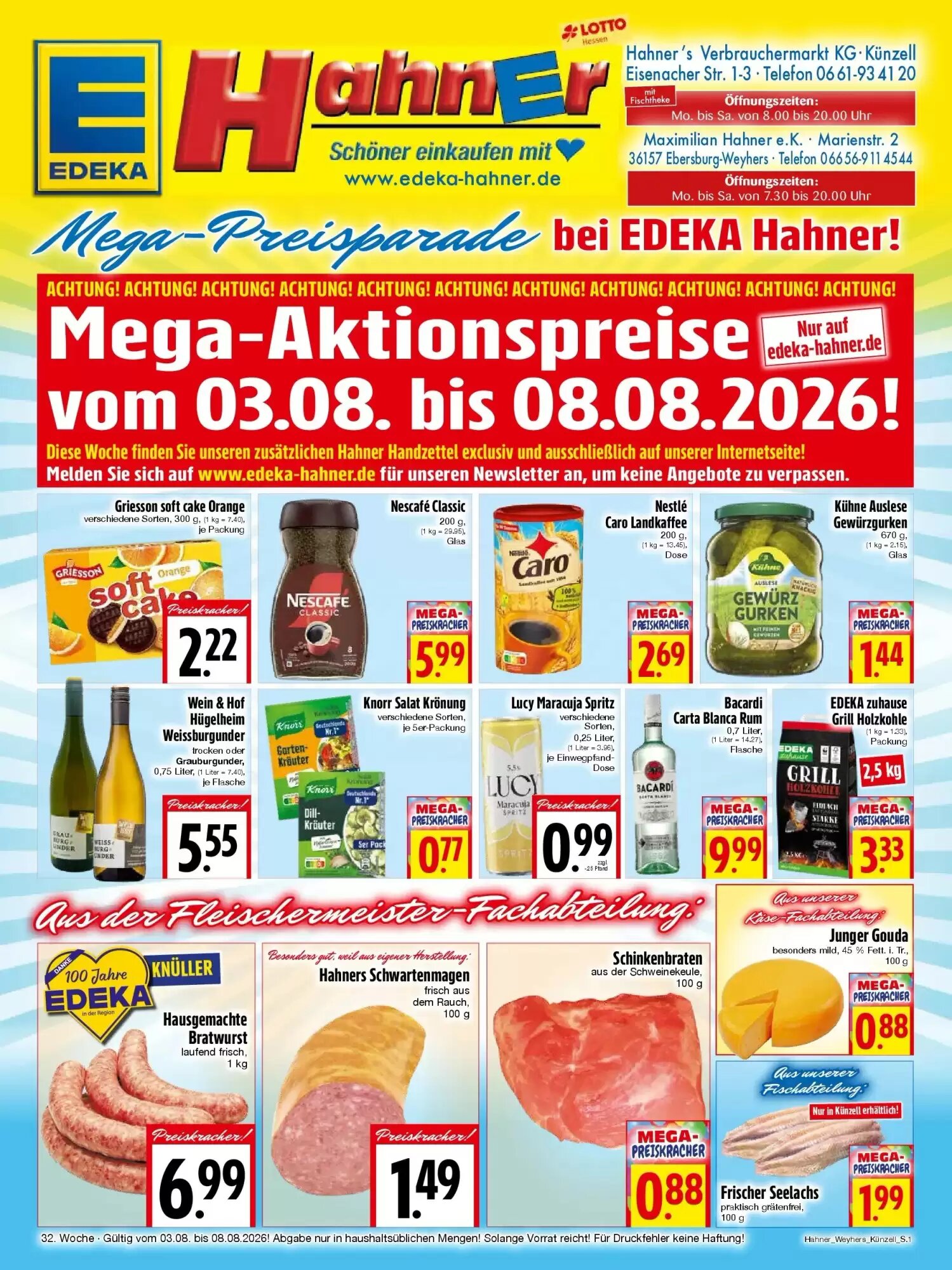 EDEKA Hahner Prospekt (ab 02.08.2026) zum Blättern - Seite 1