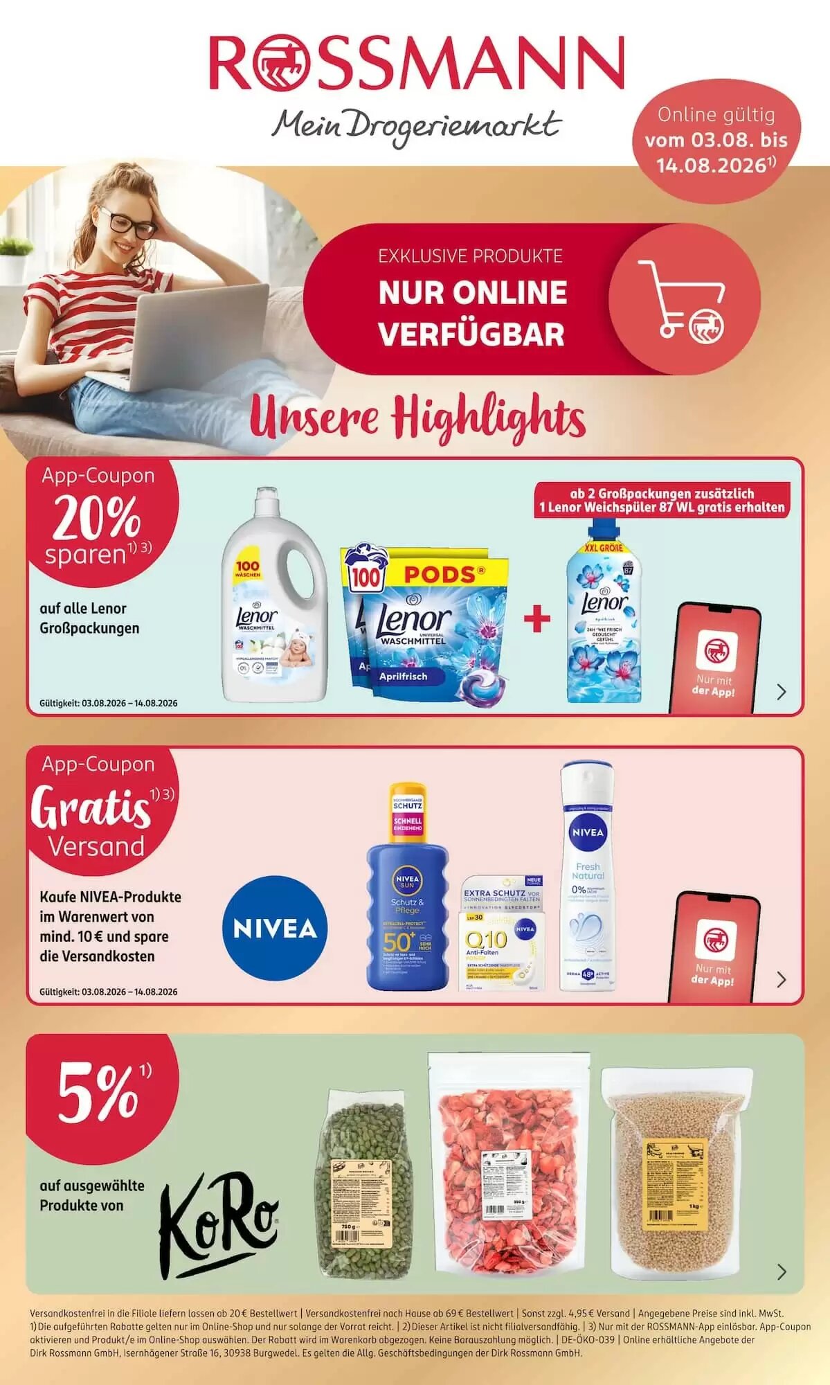 Rossmann Prospekt (ab 03.08.2026) zum Blättern - Seite 1