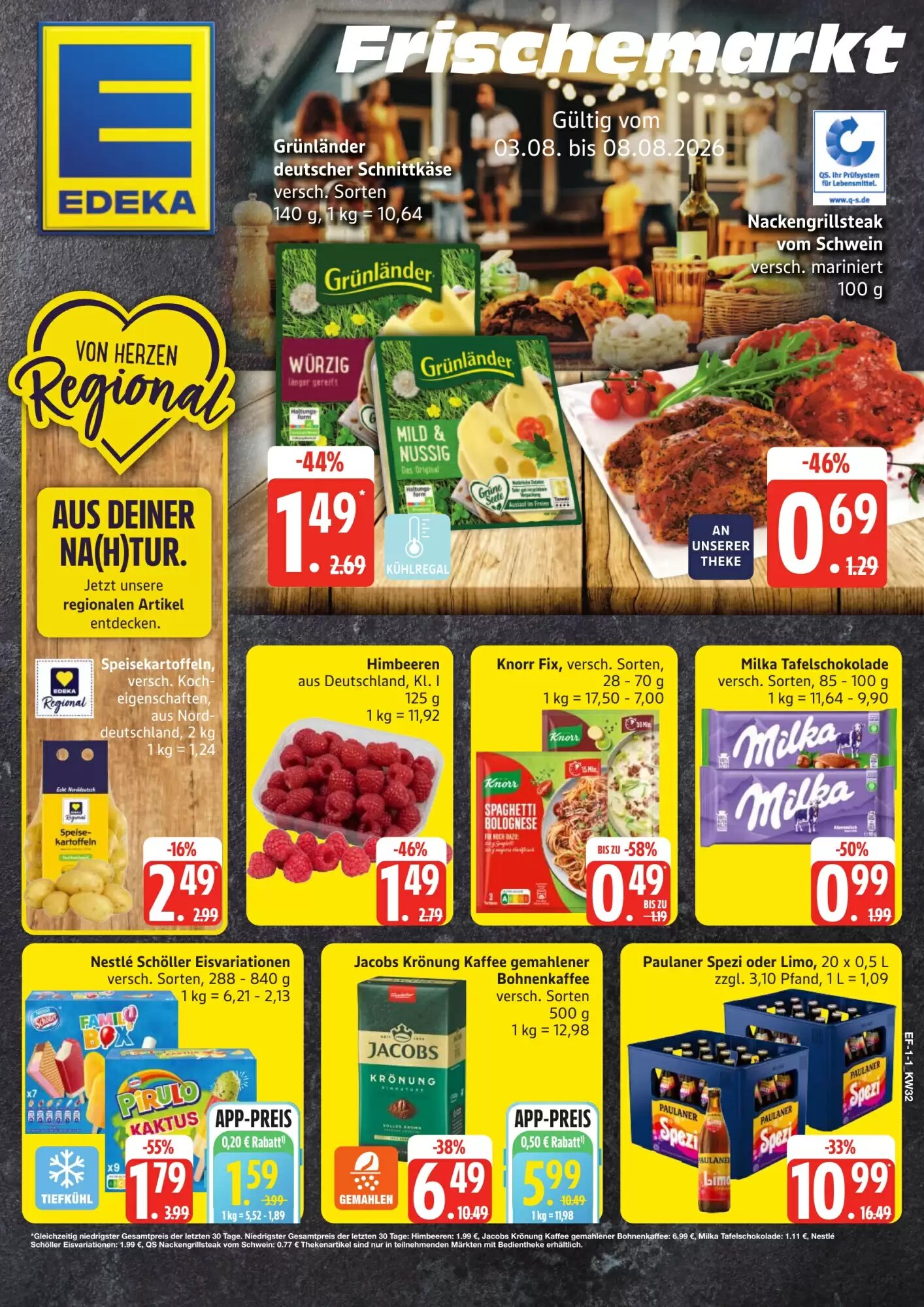 Edeka Frischemarkt Prospekt (ab 03.08.2026) zum Blättern - Seite 1