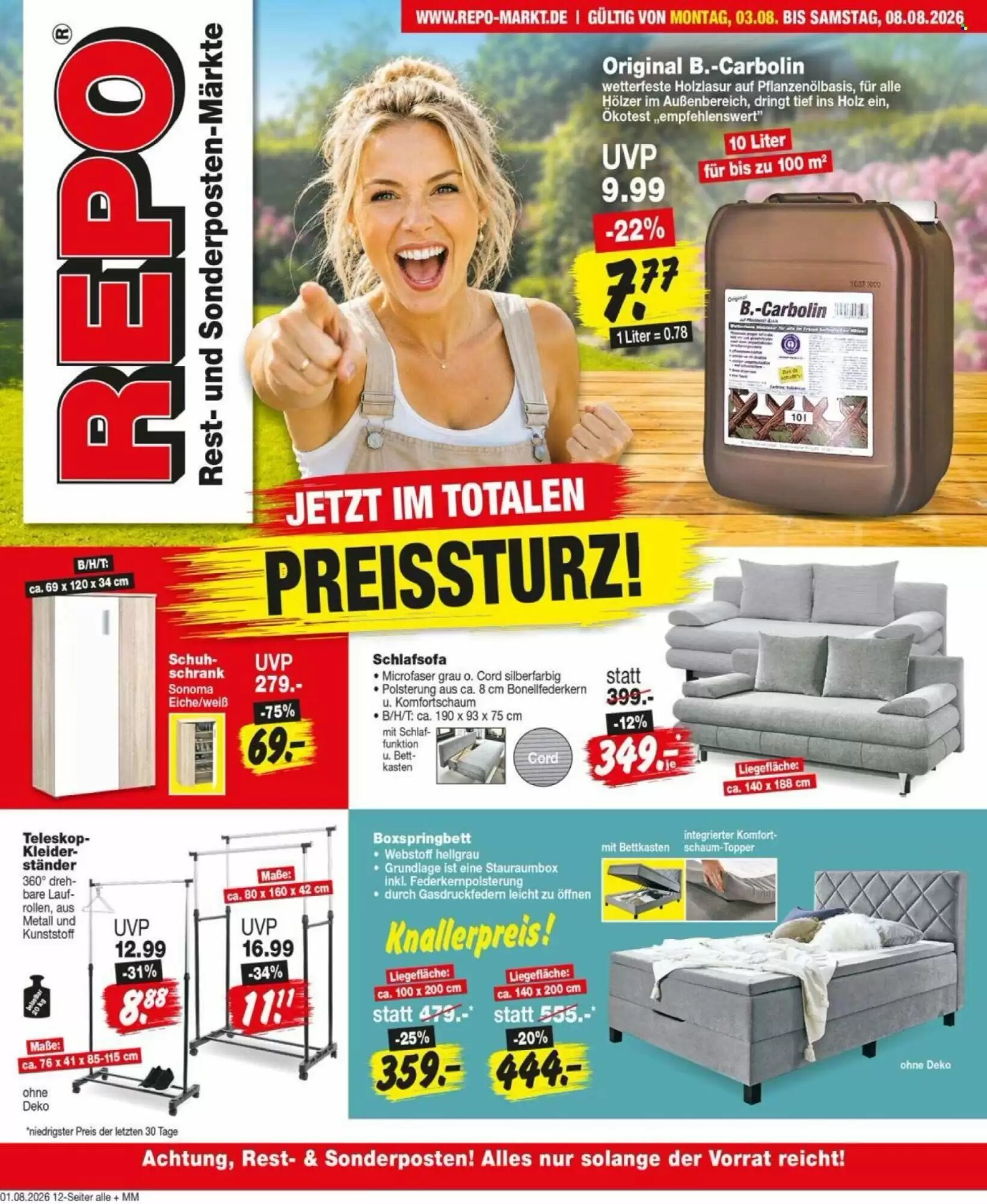 Repo Markt Prospekt (ab 03.08.2026) zum Blättern - Seite 1