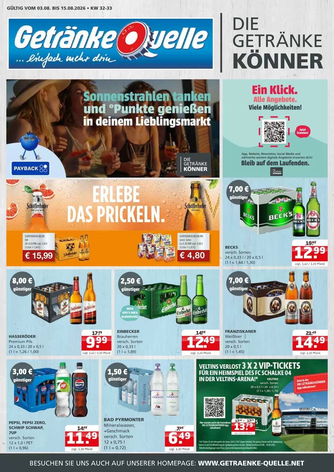 Getränke Quelle Prospekt (ab 03.08.2026) zum Blättern - Seite 1