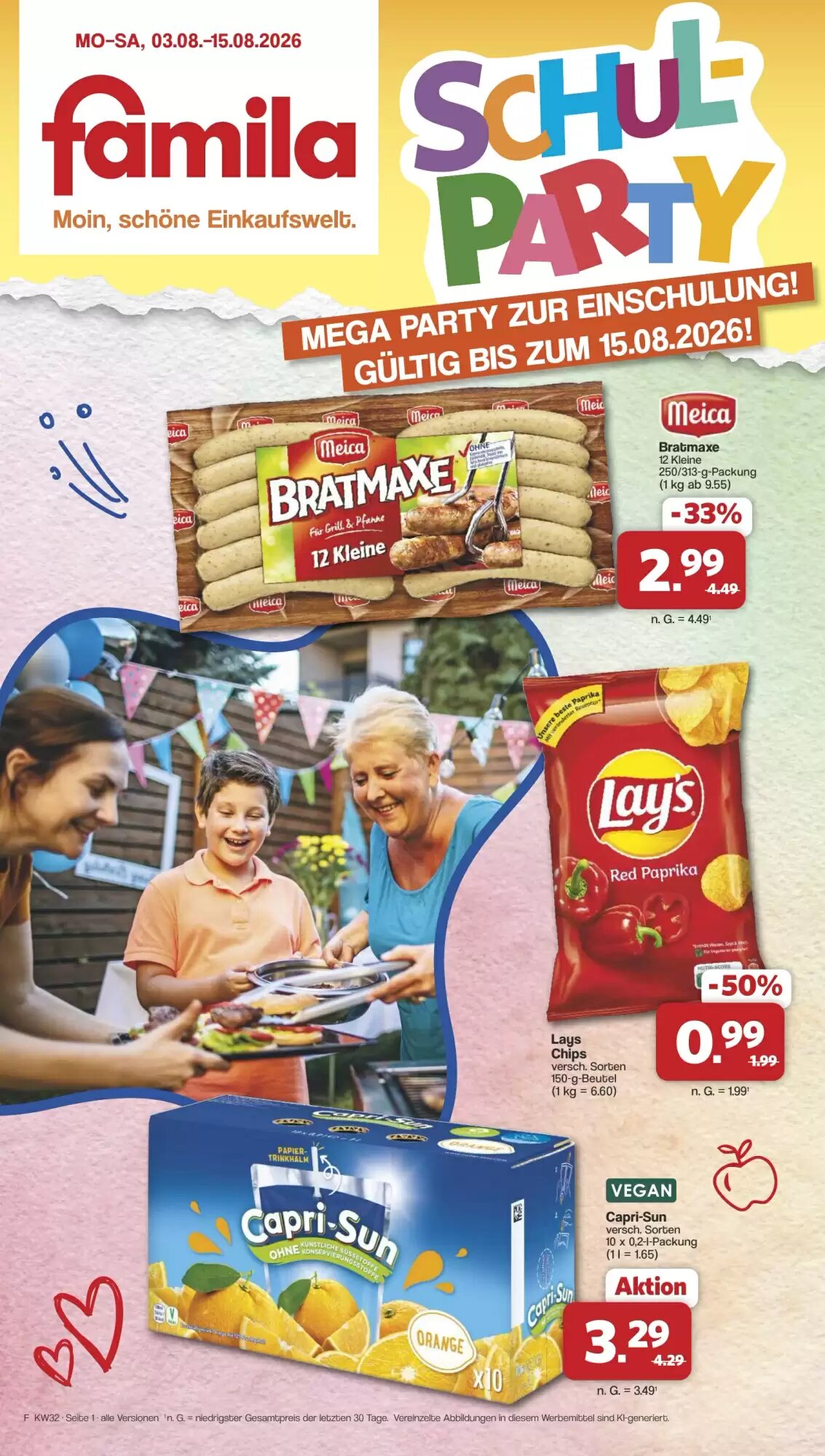 Famila Nord West Prospekt (ab 03.08.2026) zum Blättern - Seite 1