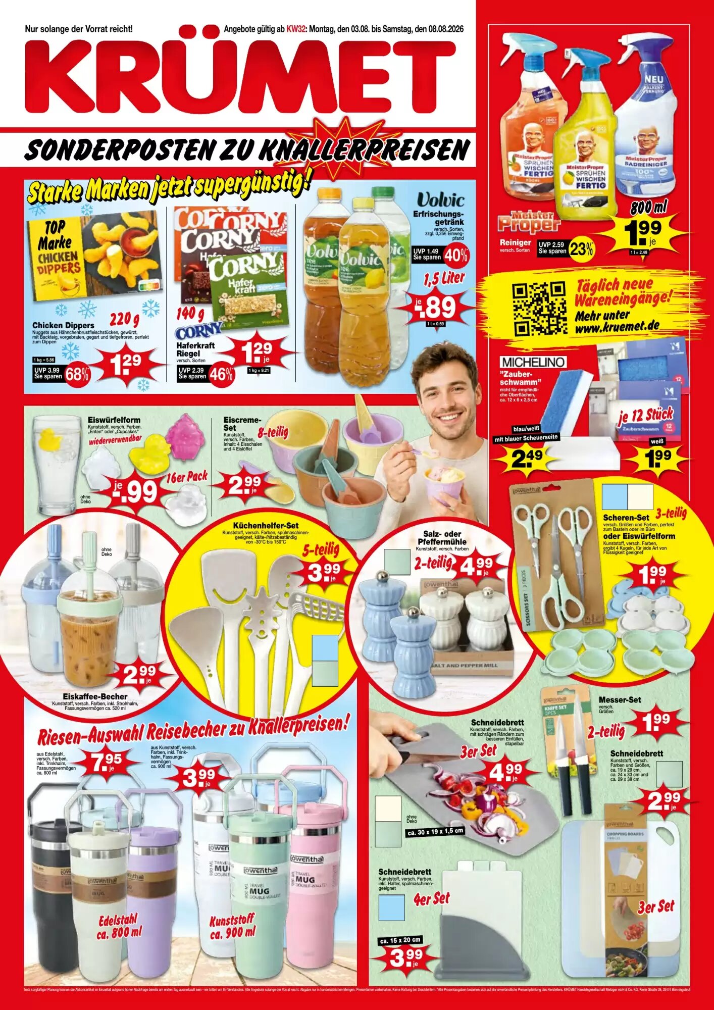 Krümet Sonderposten Prospekt (ab 03.08.2026) zum Blättern - Seite 1