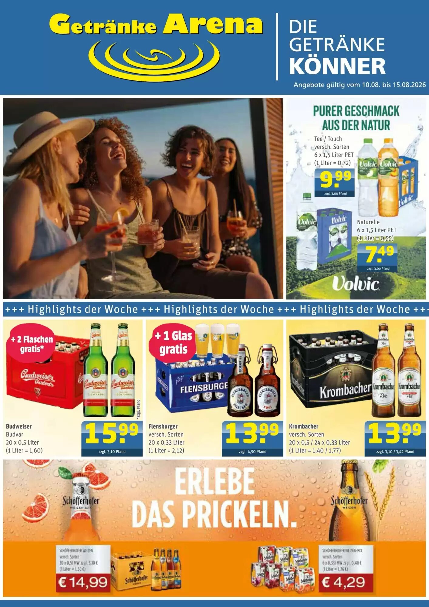 Getränke Arena Prospekt (ab 09.08.2026) zum Blättern - Seite 1