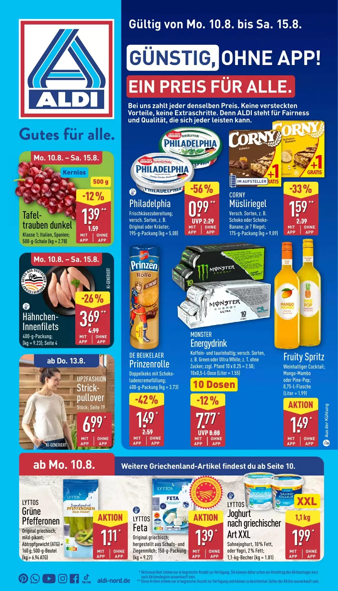 Aldi Nord Prospekt (ab 10.08.2026) zum Blättern - Seite 1