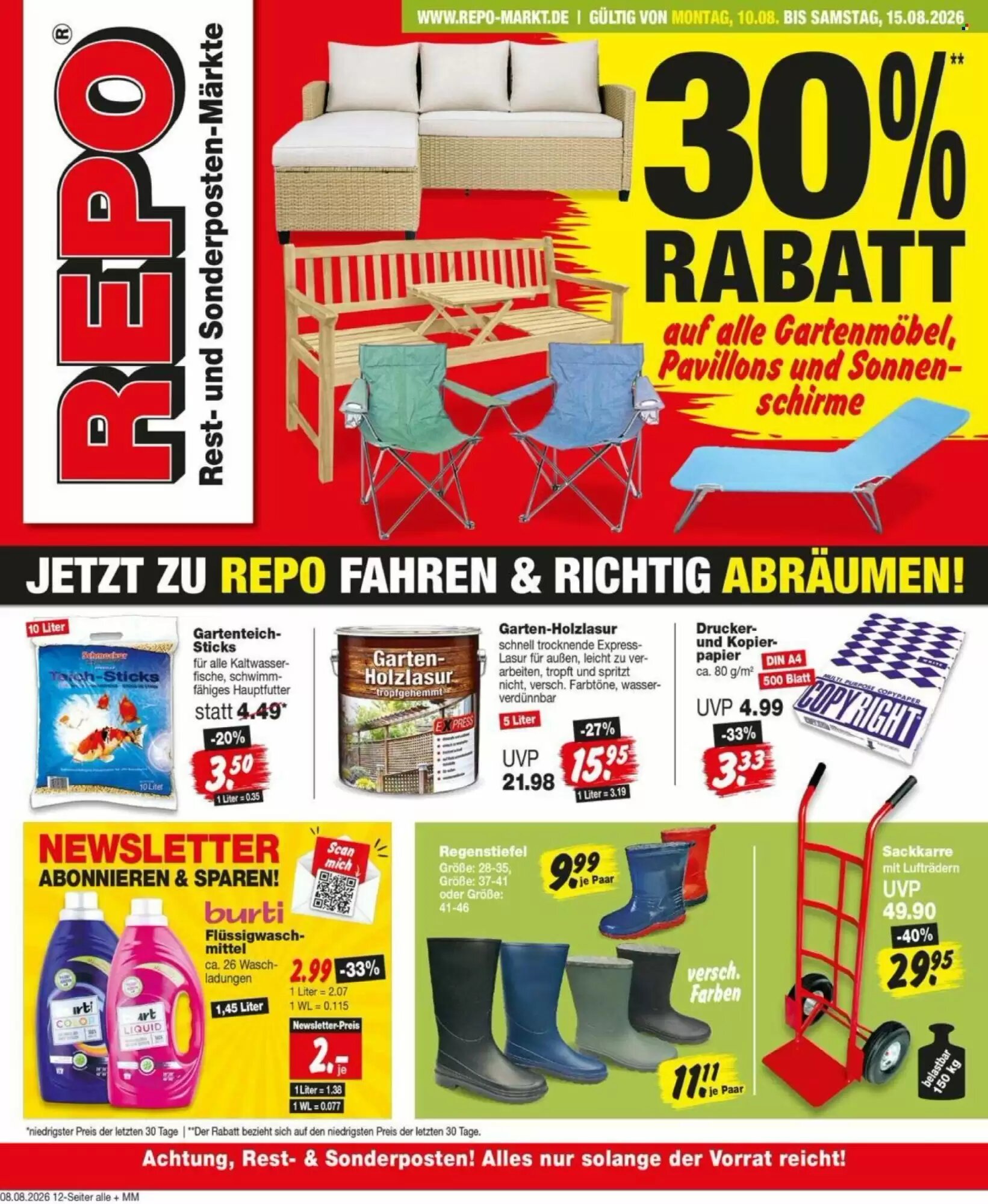 Repo Markt Prospekt (ab 10.08.2026) zum Blättern - Seite 1