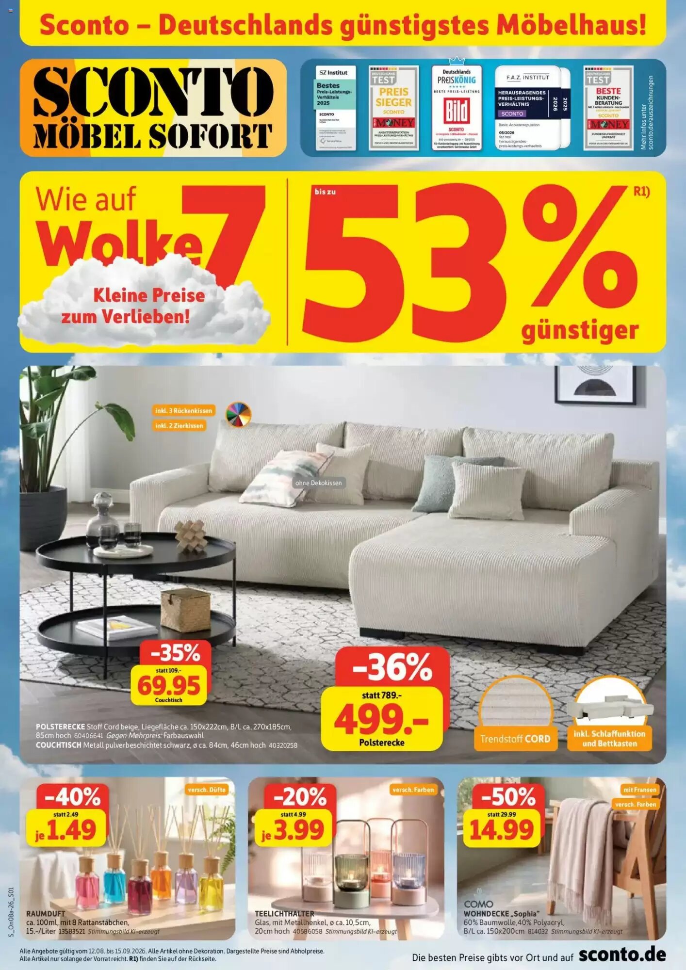 SCONTO Prospekt (ab 12.08.2026) zum Blättern - Seite 1