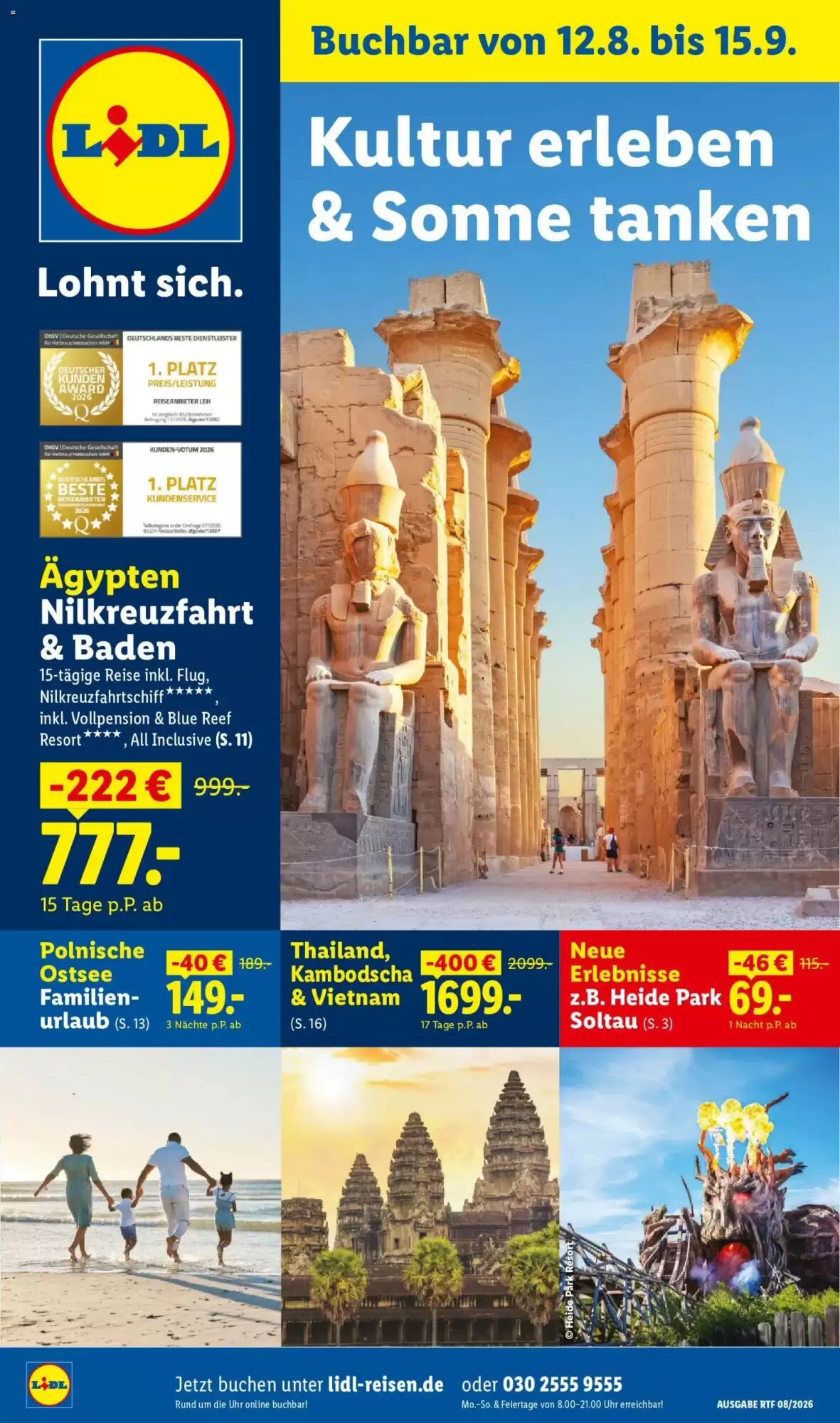 Lidl Reisen Prospekt (ab 12.08.2026) zum Blättern - Seite 1