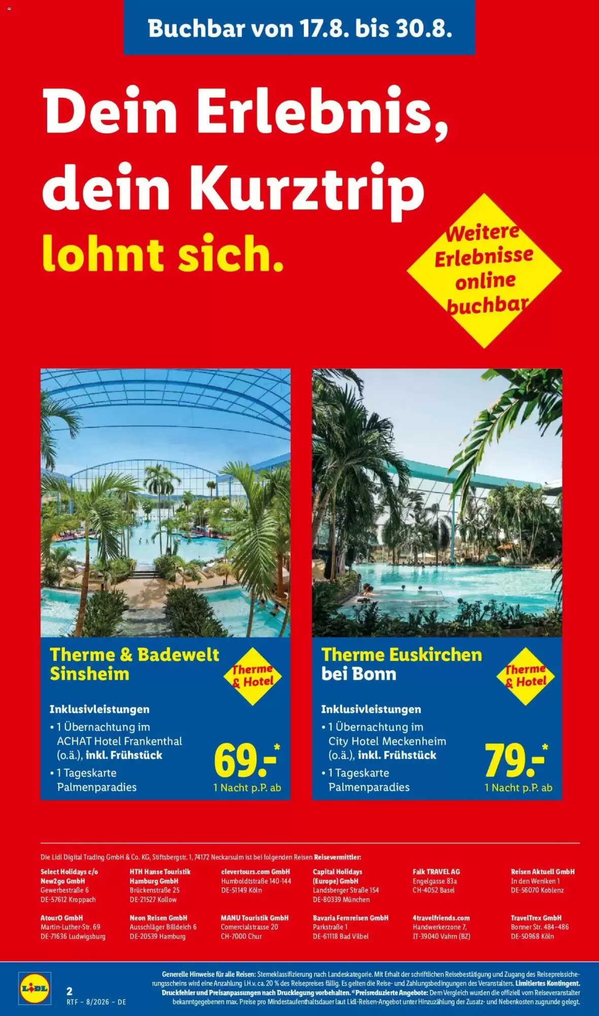 Lidl Reisen Prospekt (ab 12.08.2026) zum Blättern - Seite 2