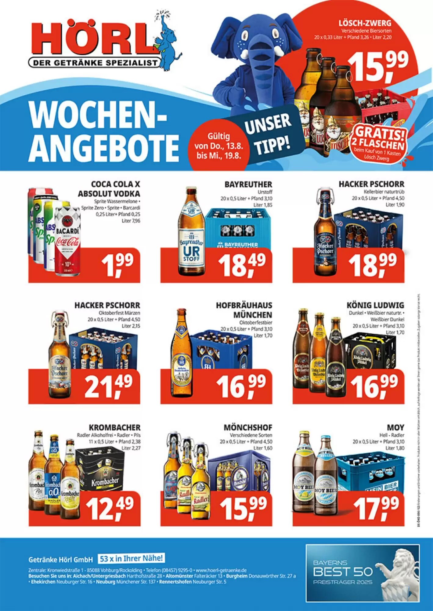Hörl Getränke Prospekt (ab 13.08.2026) zum Blättern - Seite 1