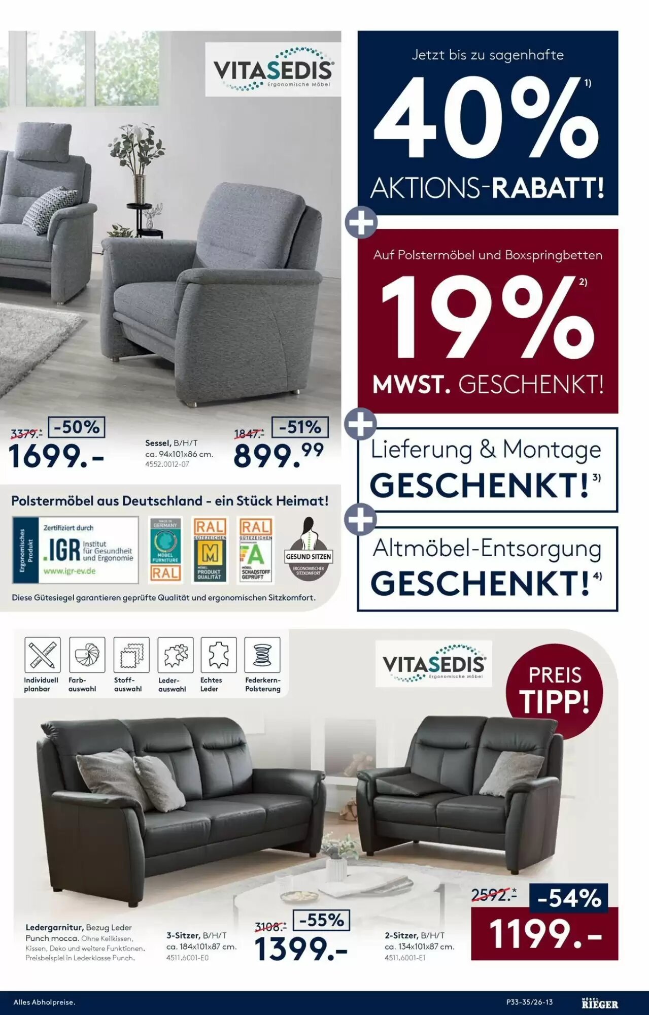 Möbel Rieger Prospekt (ab 13.08.2026) zum Blättern - Seite 13
