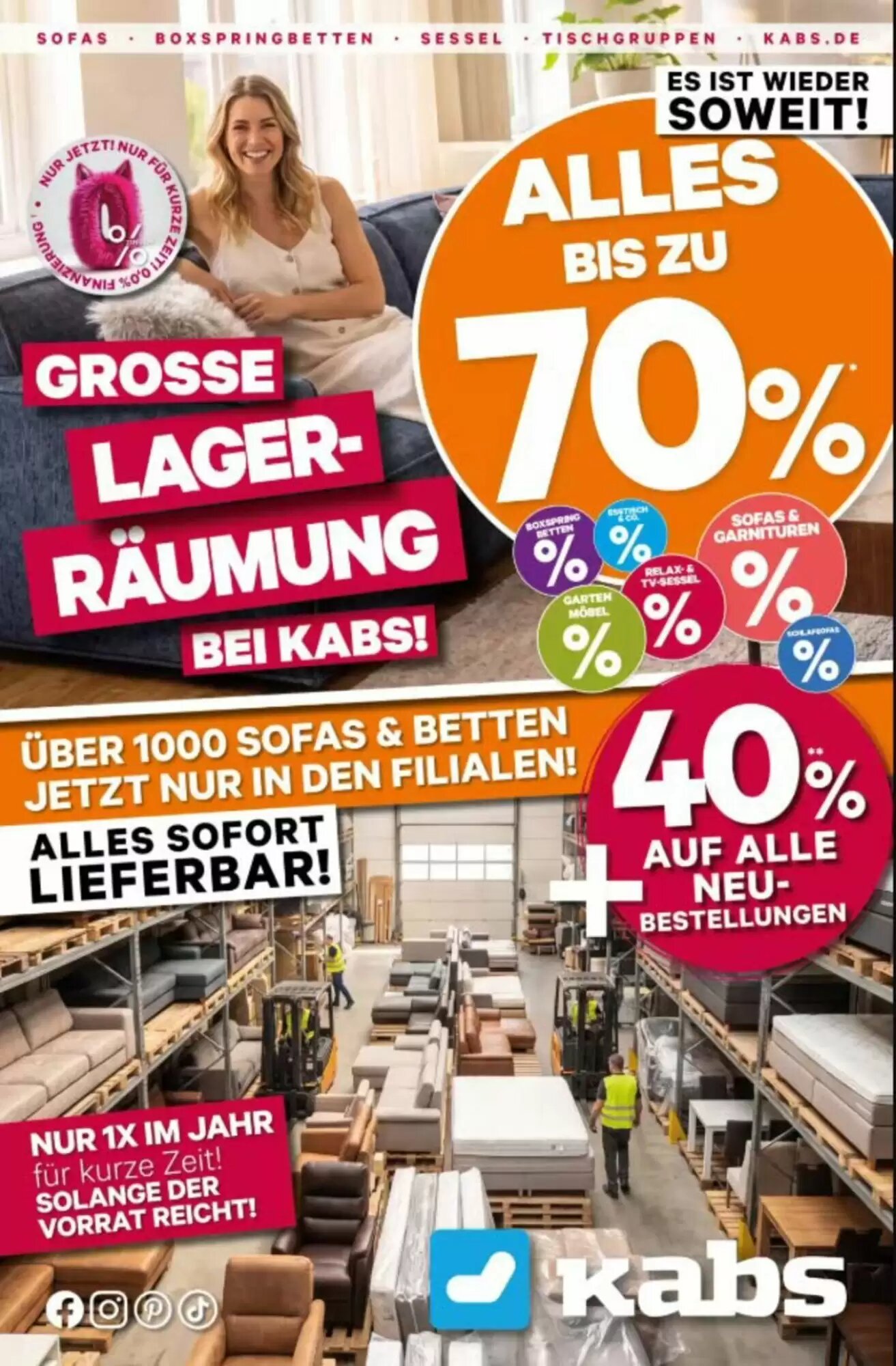 Kabs Polsterwelt Prospekt (ab 14.08.2026) zum Blättern - Seite 1