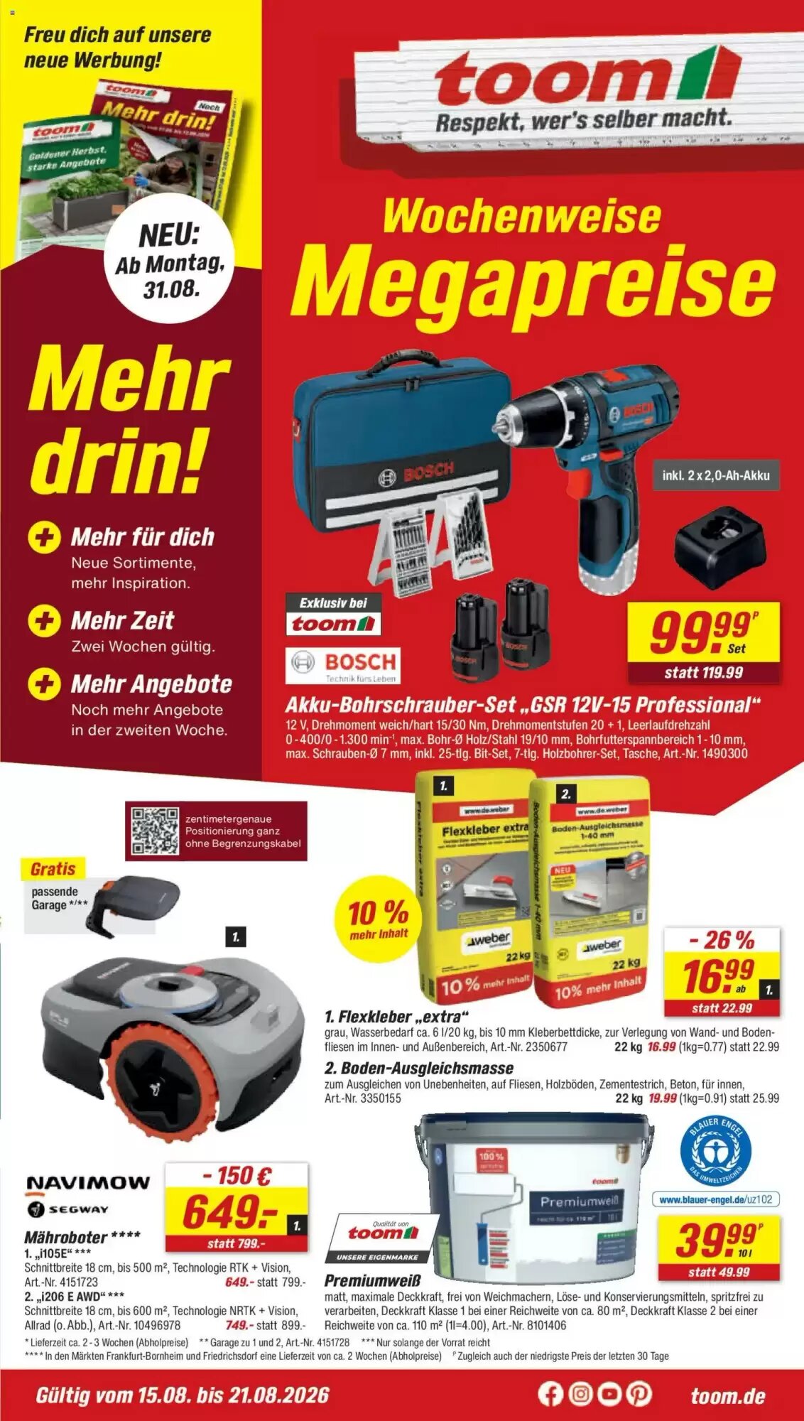toom Baumarkt Prospekt (ab 15.08.2026) zum Blättern - Seite 1