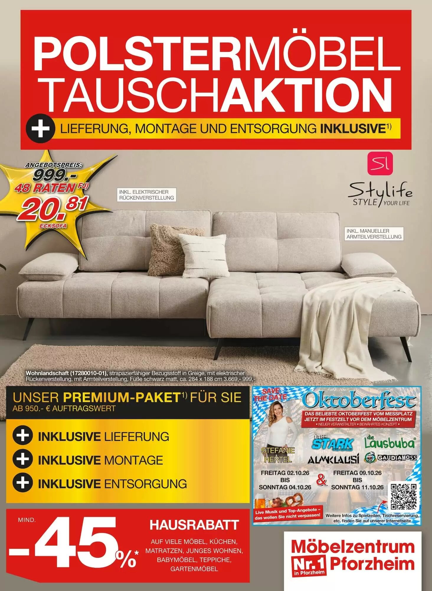 Möbelzentrum Pforzheim Prospekt (ab 15.08.2026) zum Blättern - Seite 1