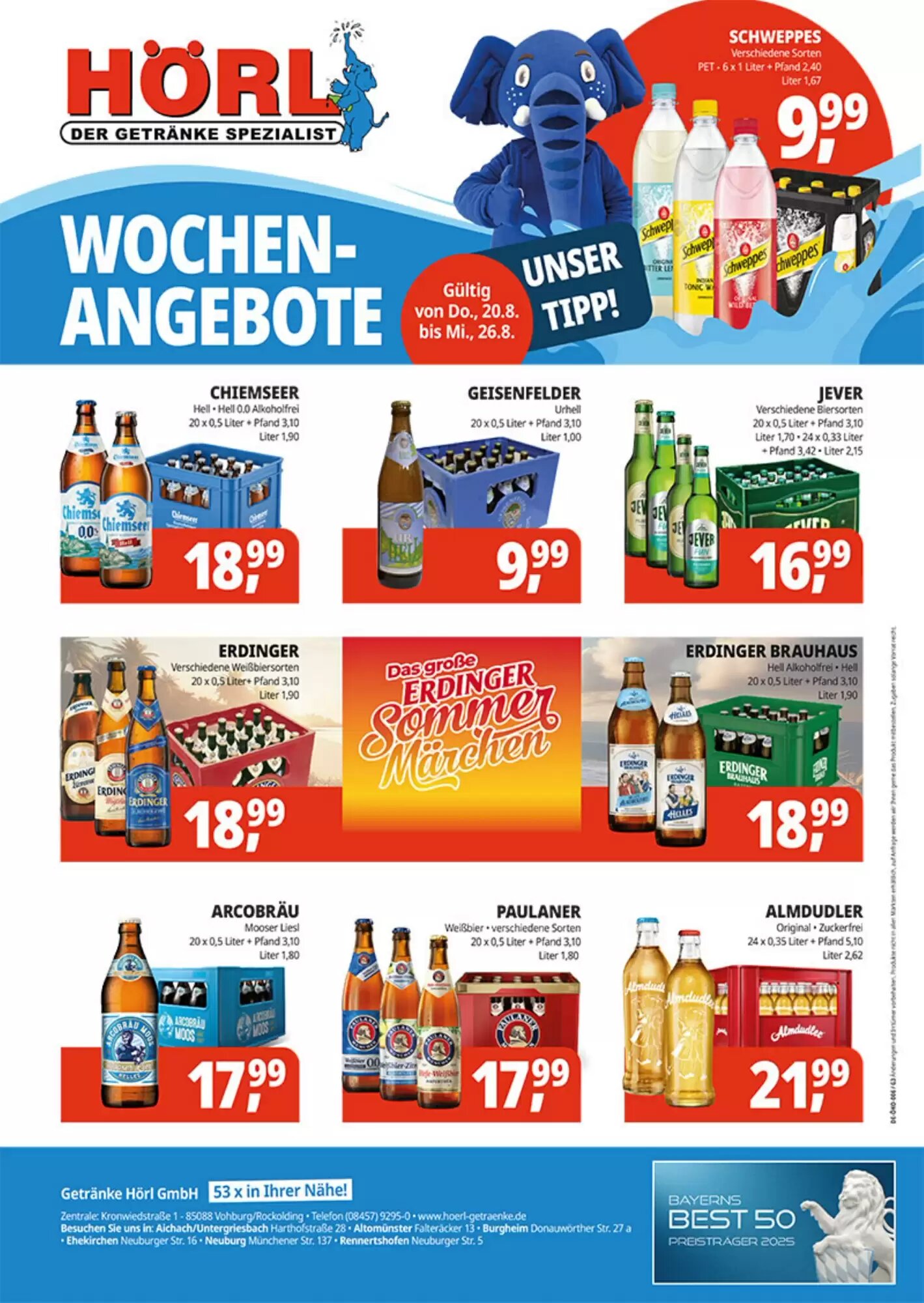 Hörl Getränke Prospekt (ab 20.08.2026) zum Blättern - Seite 1
