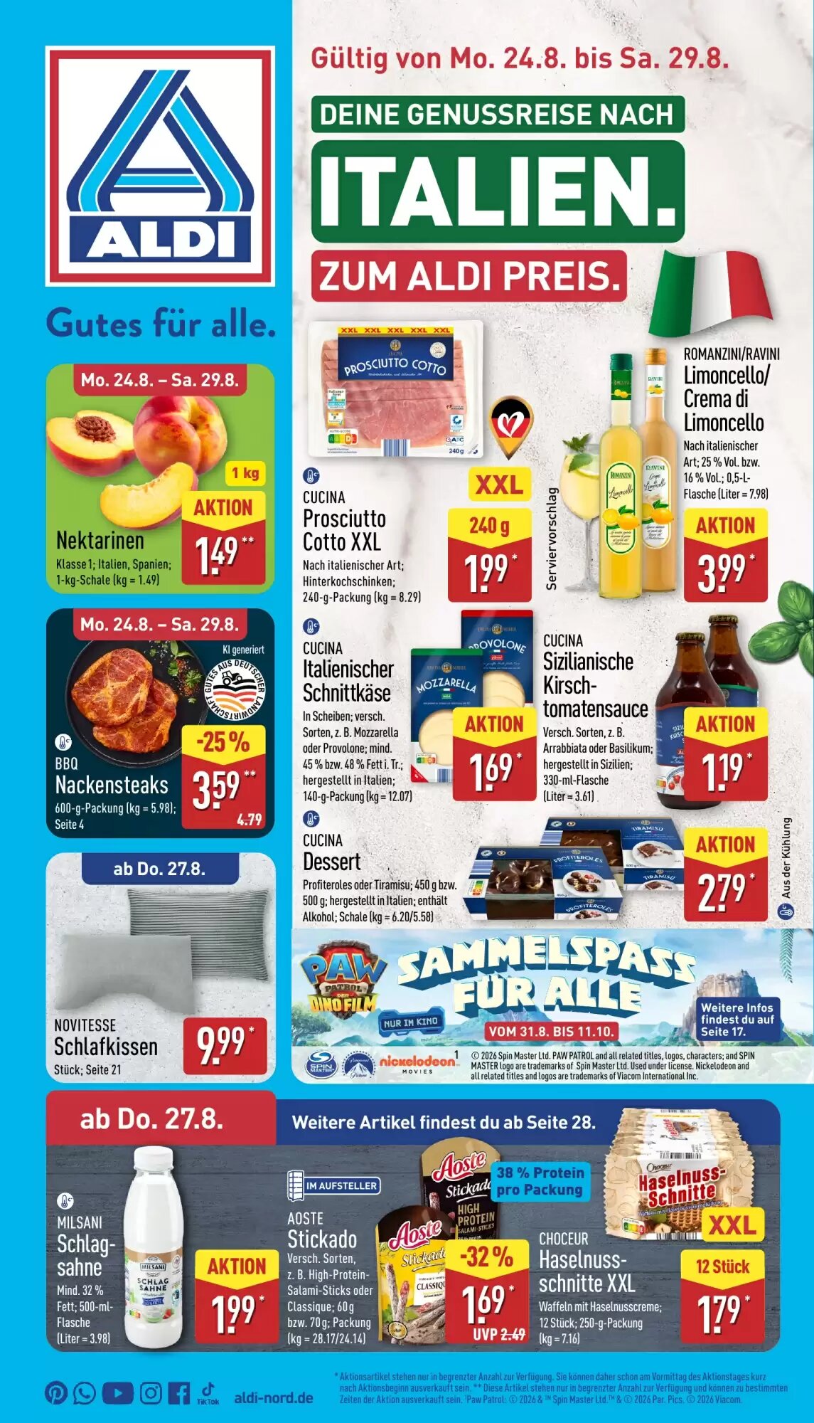 Aldi Nord Prospekt (ab 24.08.2026) zum Blättern - Seite 1