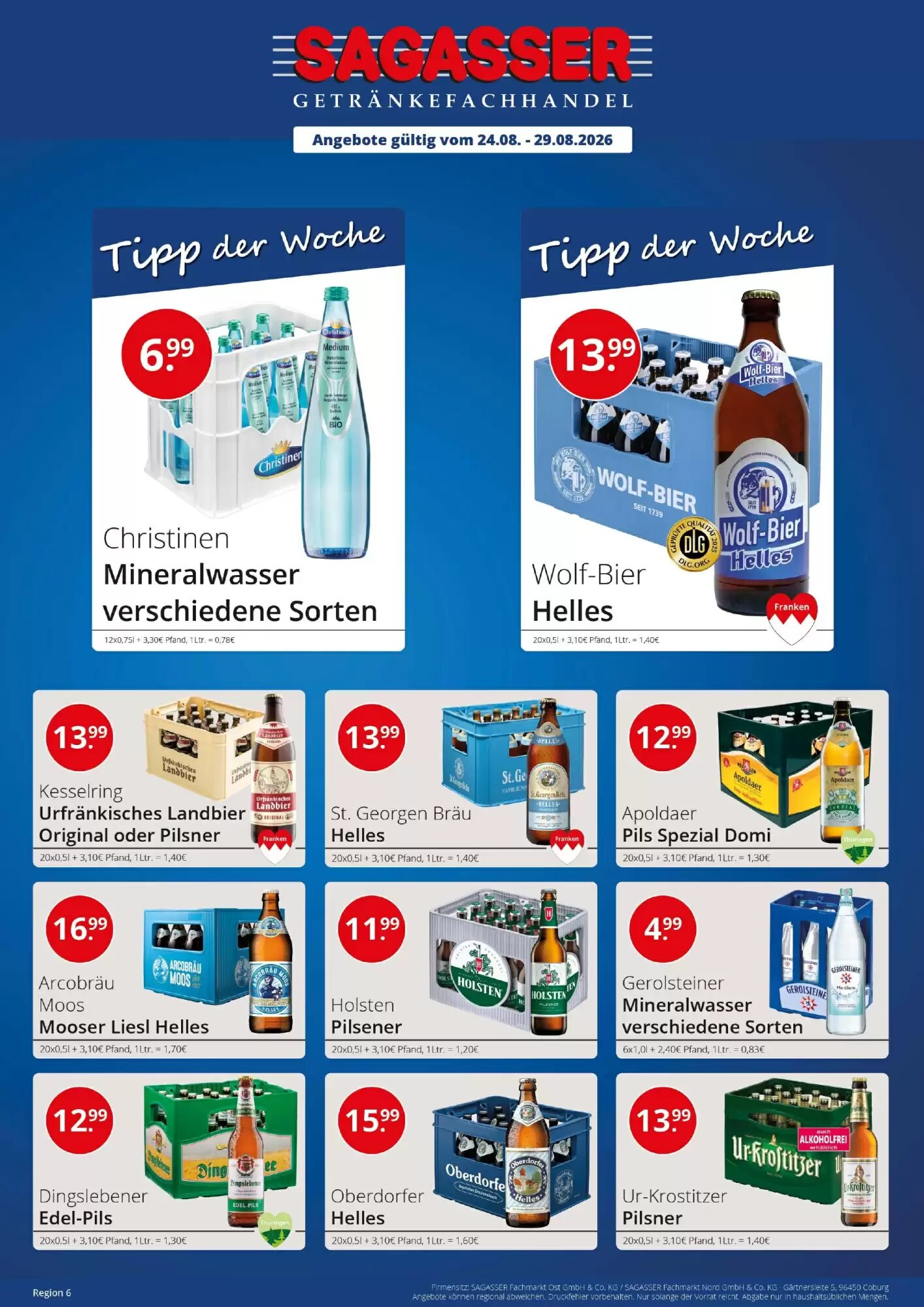 Sagasser Prospekt (ab 24.08.2026) zum Blättern - Seite 1